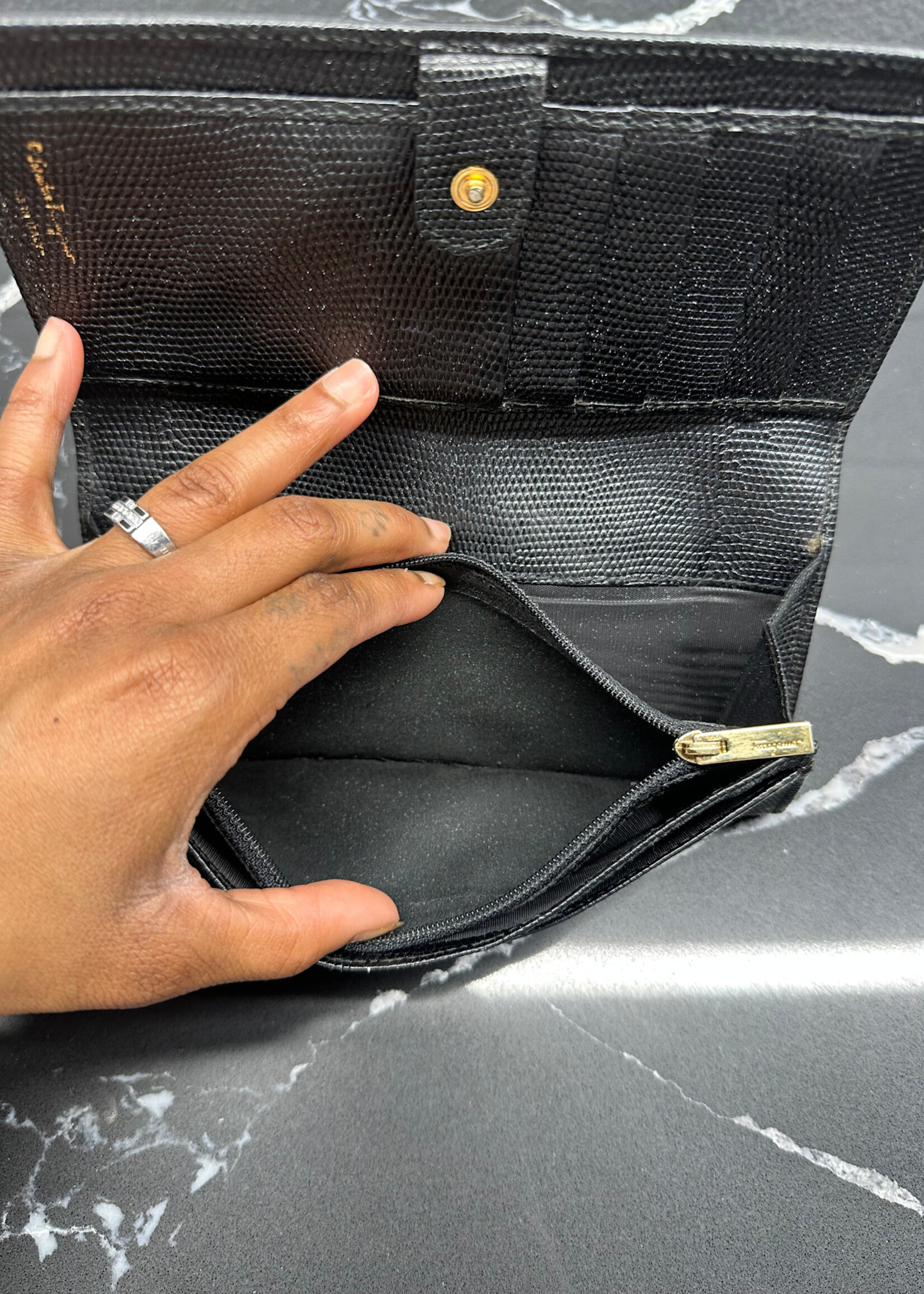 Vintage Ferragamo Black Wallet
