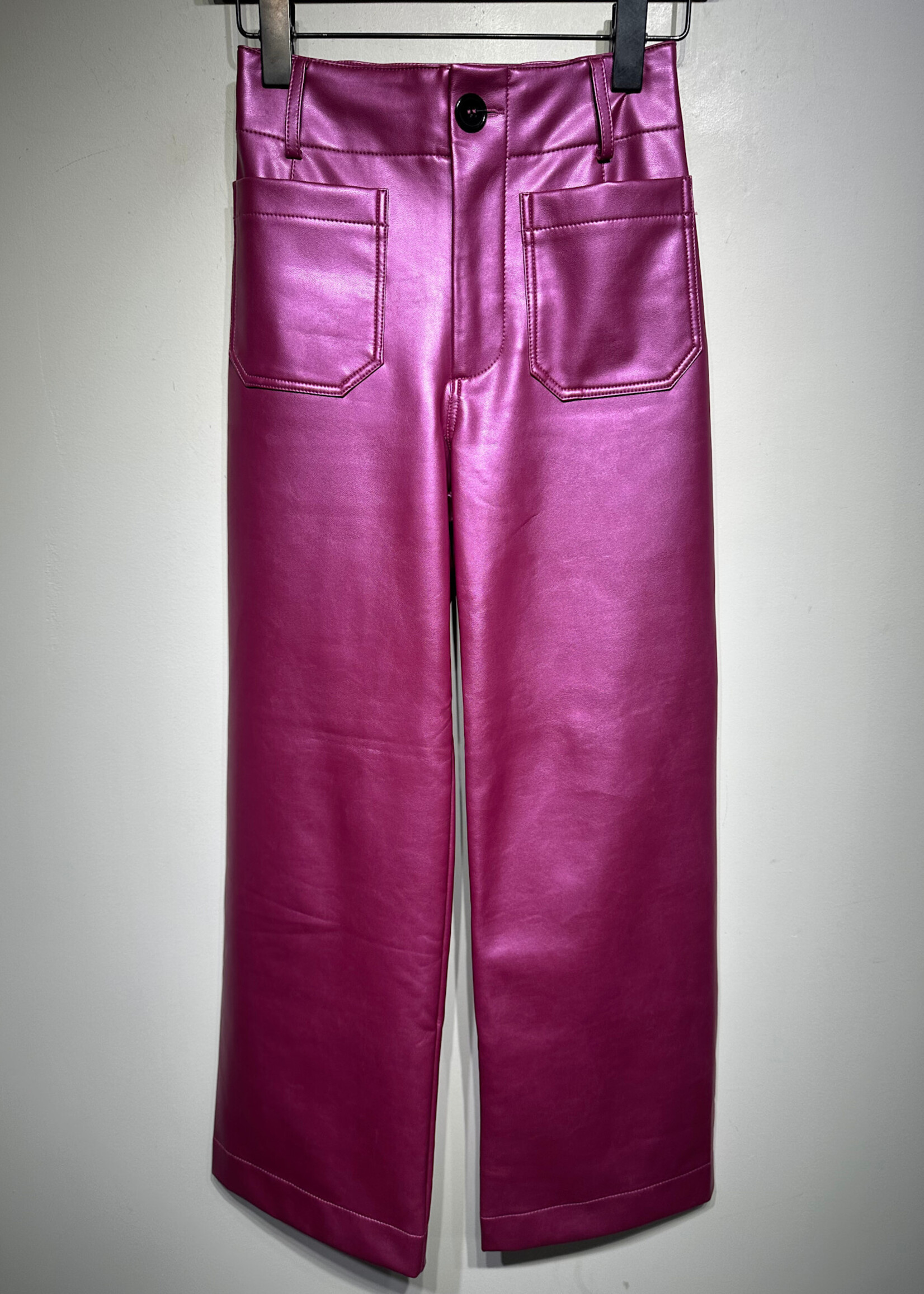 Maeve Faux Leather Hot Pink Pants 24