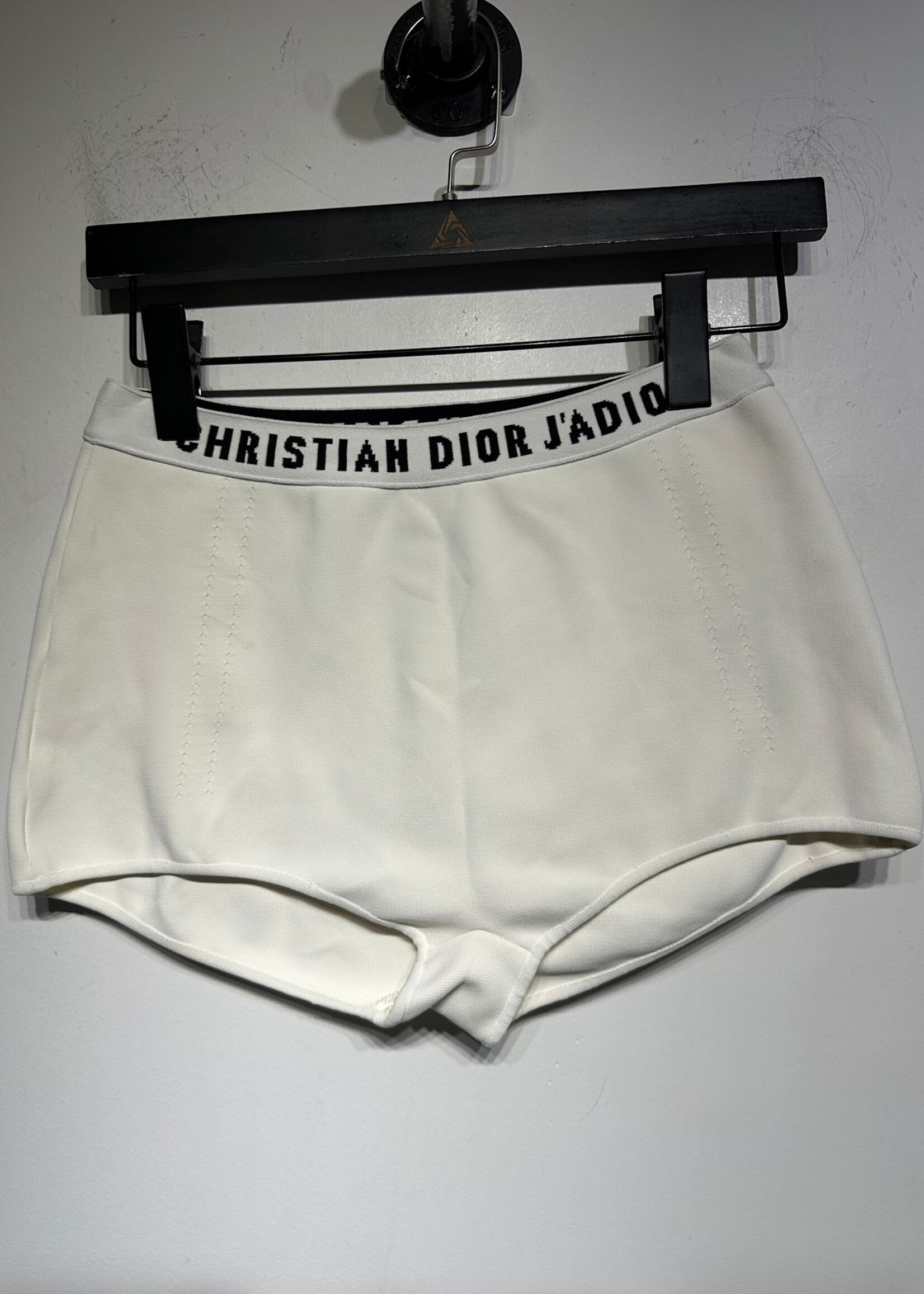 Dior White Knit Booty Shorts M (26"-30") AS IS