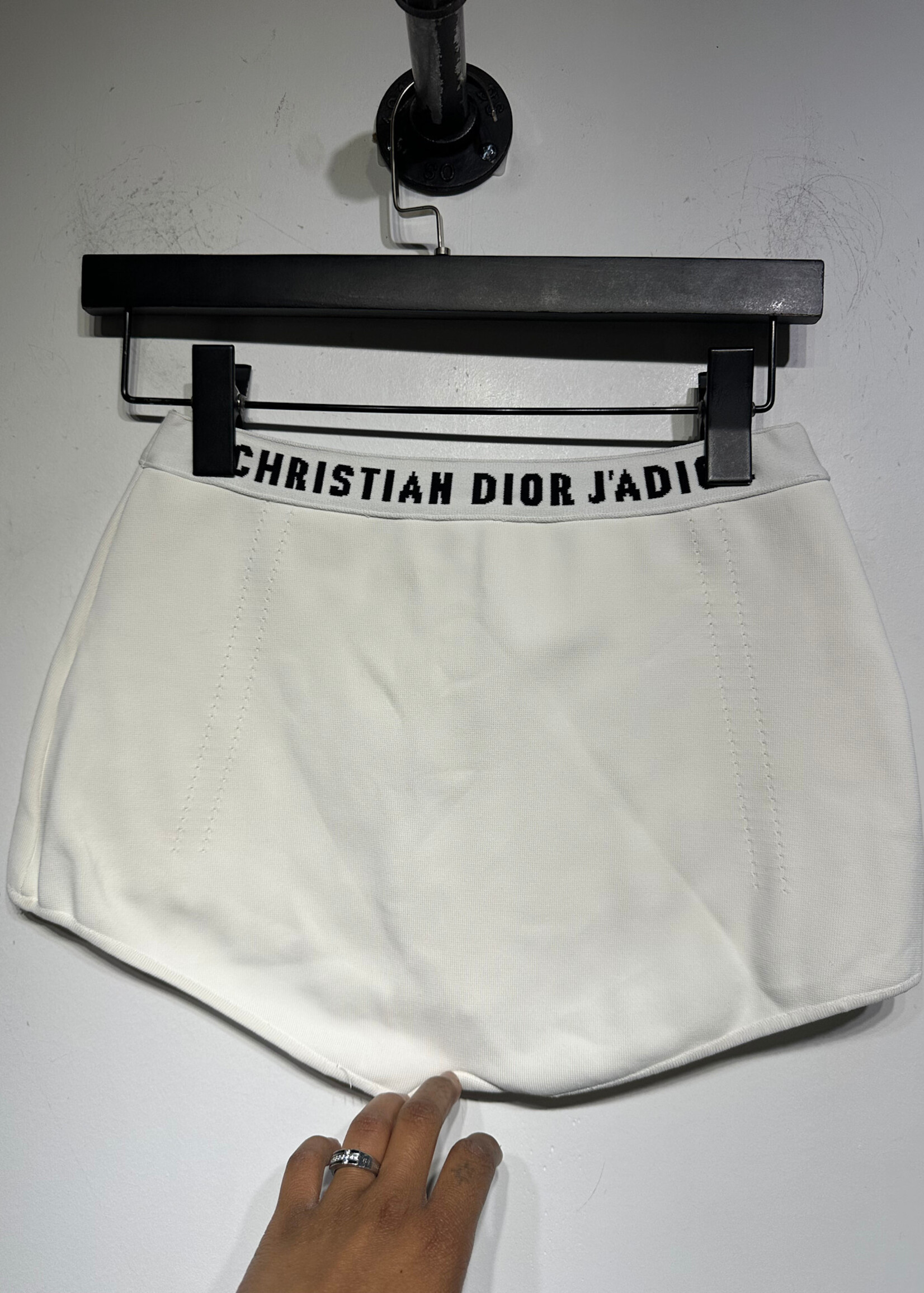 Dior White Knit Booty Shorts M (26"-30") AS IS