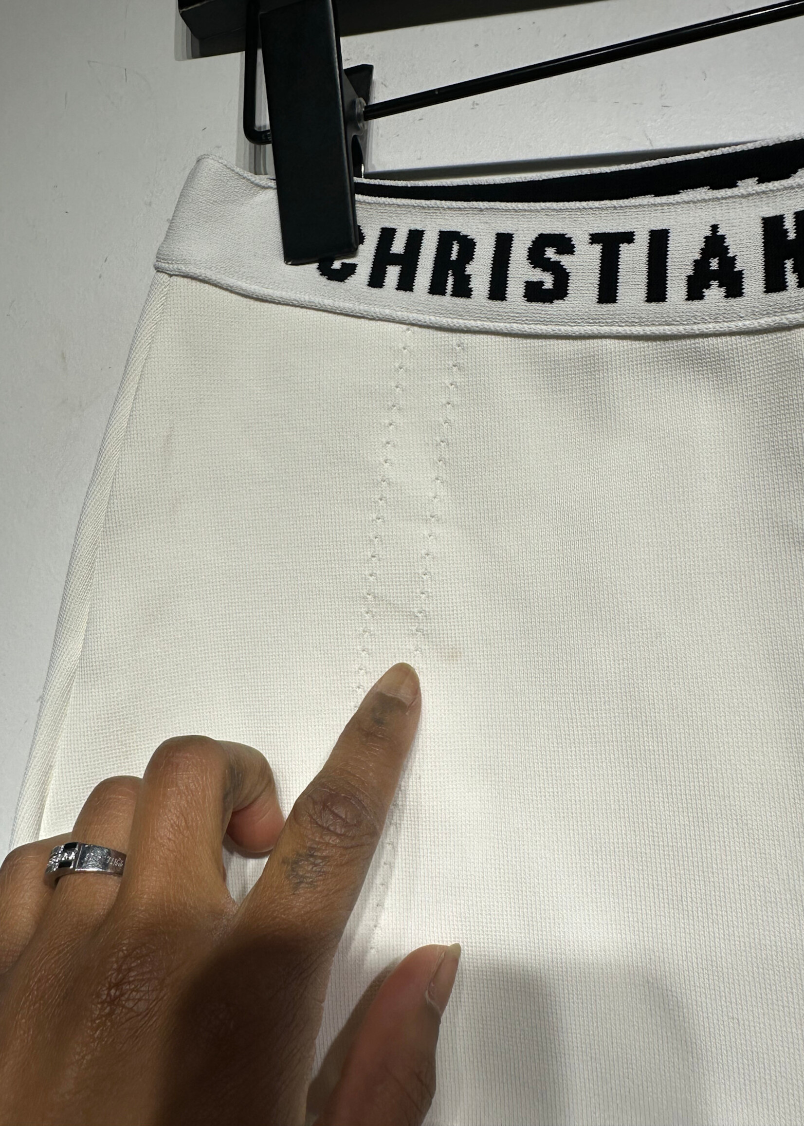 Dior White Knit Booty Shorts M (26"-30") AS IS