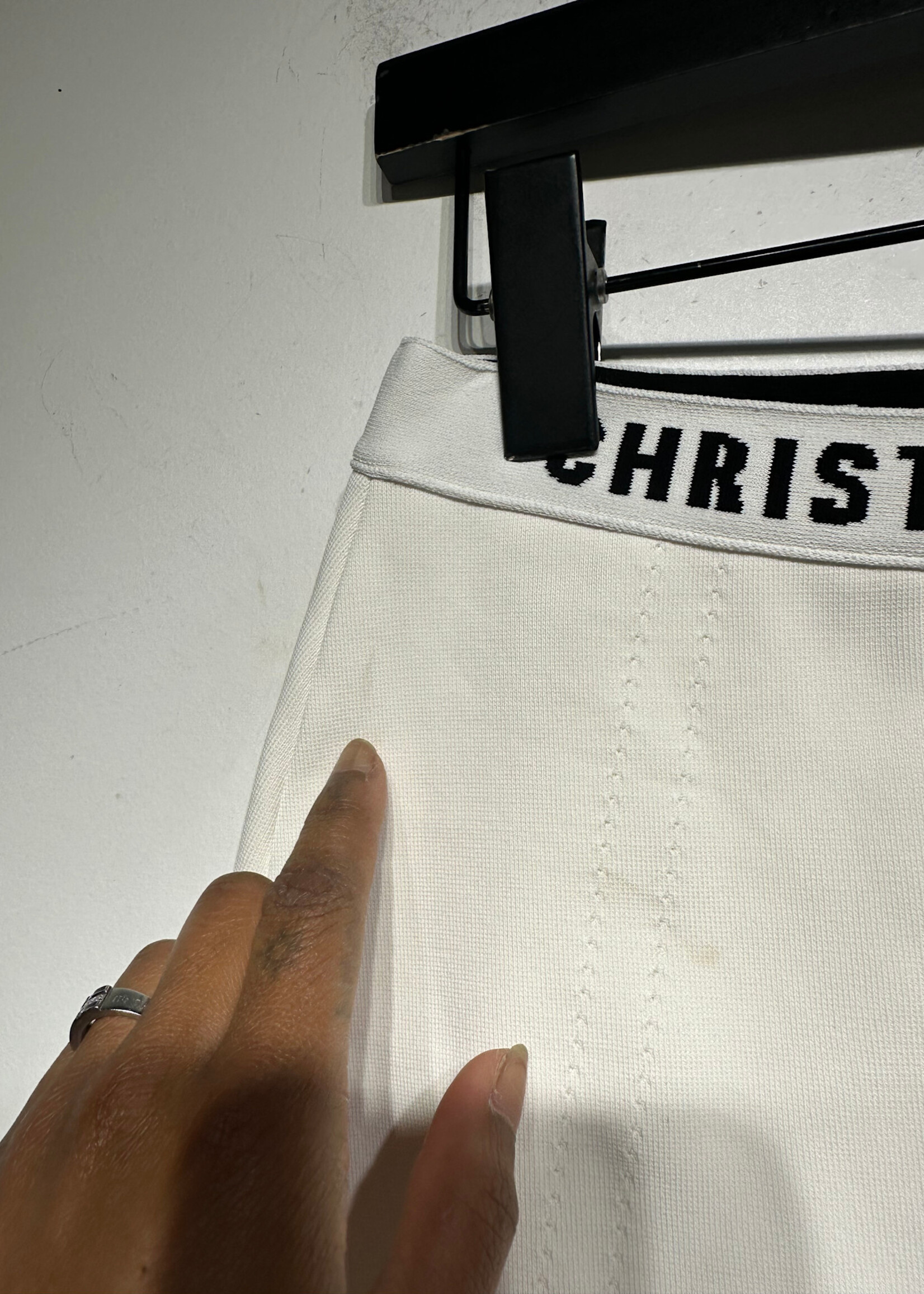 Dior White Knit Booty Shorts M (26"-30") AS IS