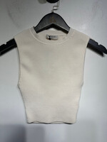 Babaton White Ribbed Tank 2XS