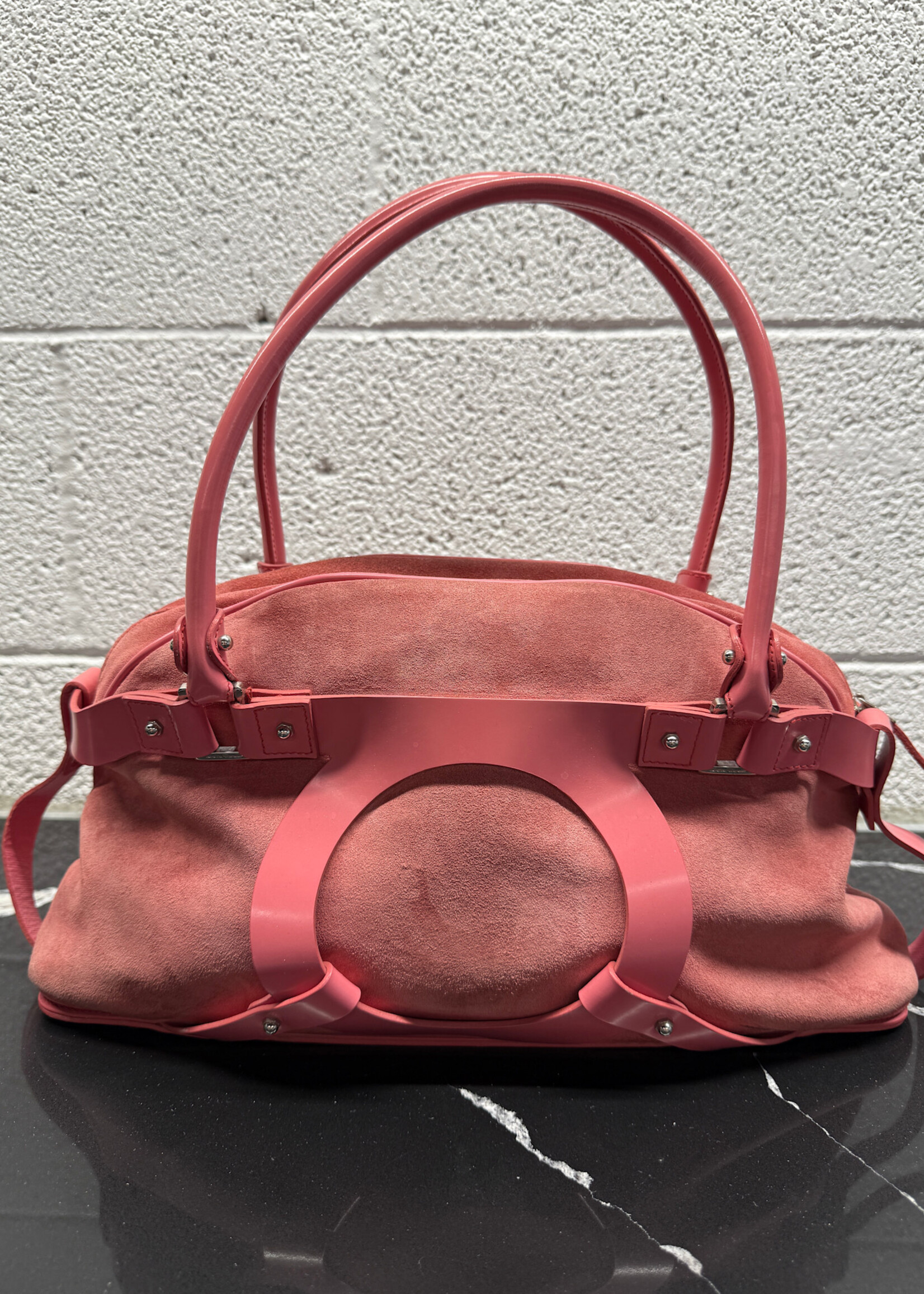 Ferragamo Y2K Pink Suede Handbag