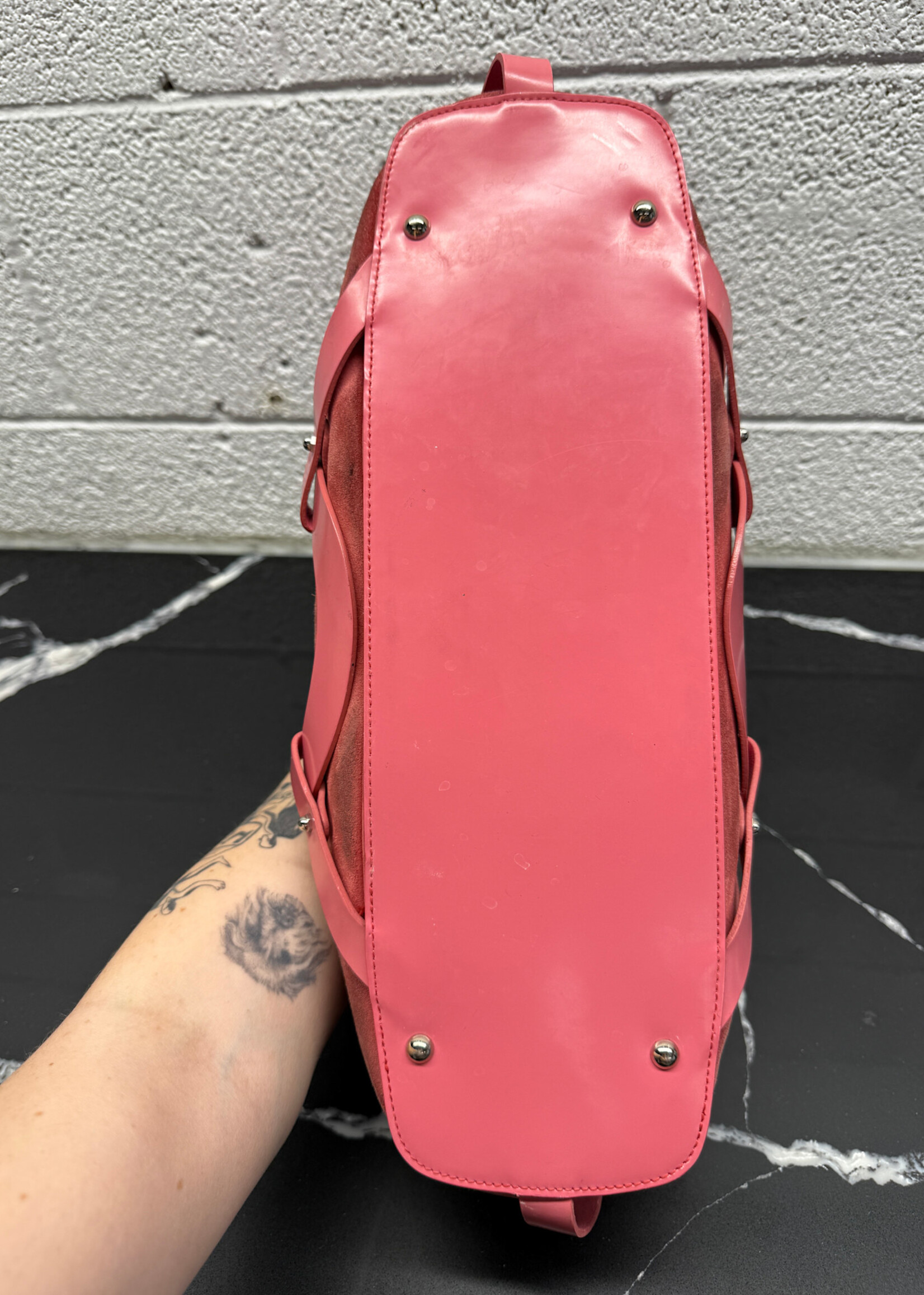 Ferragamo Y2K Pink Suede Handbag