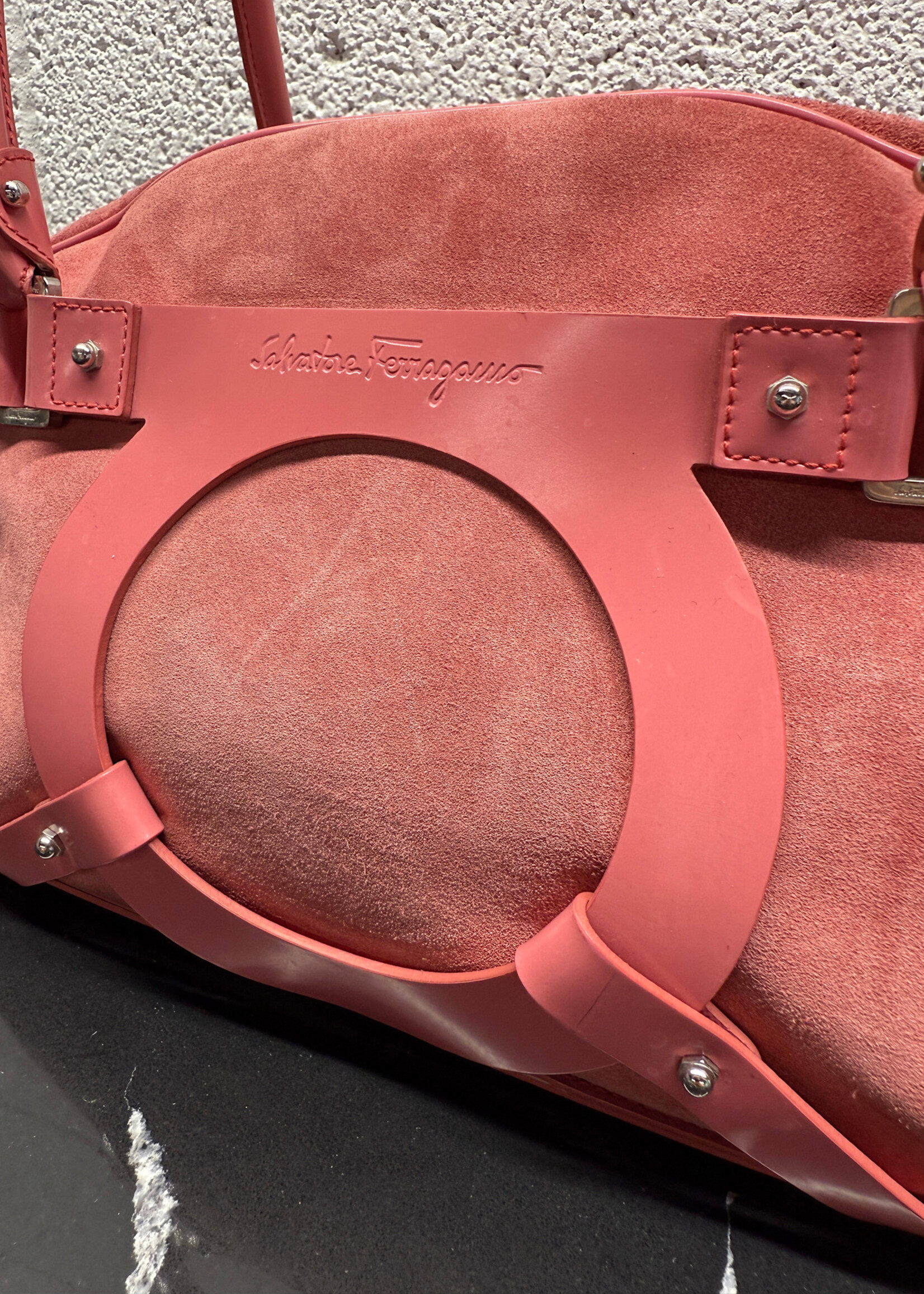 Ferragamo Y2K Pink Suede Handbag