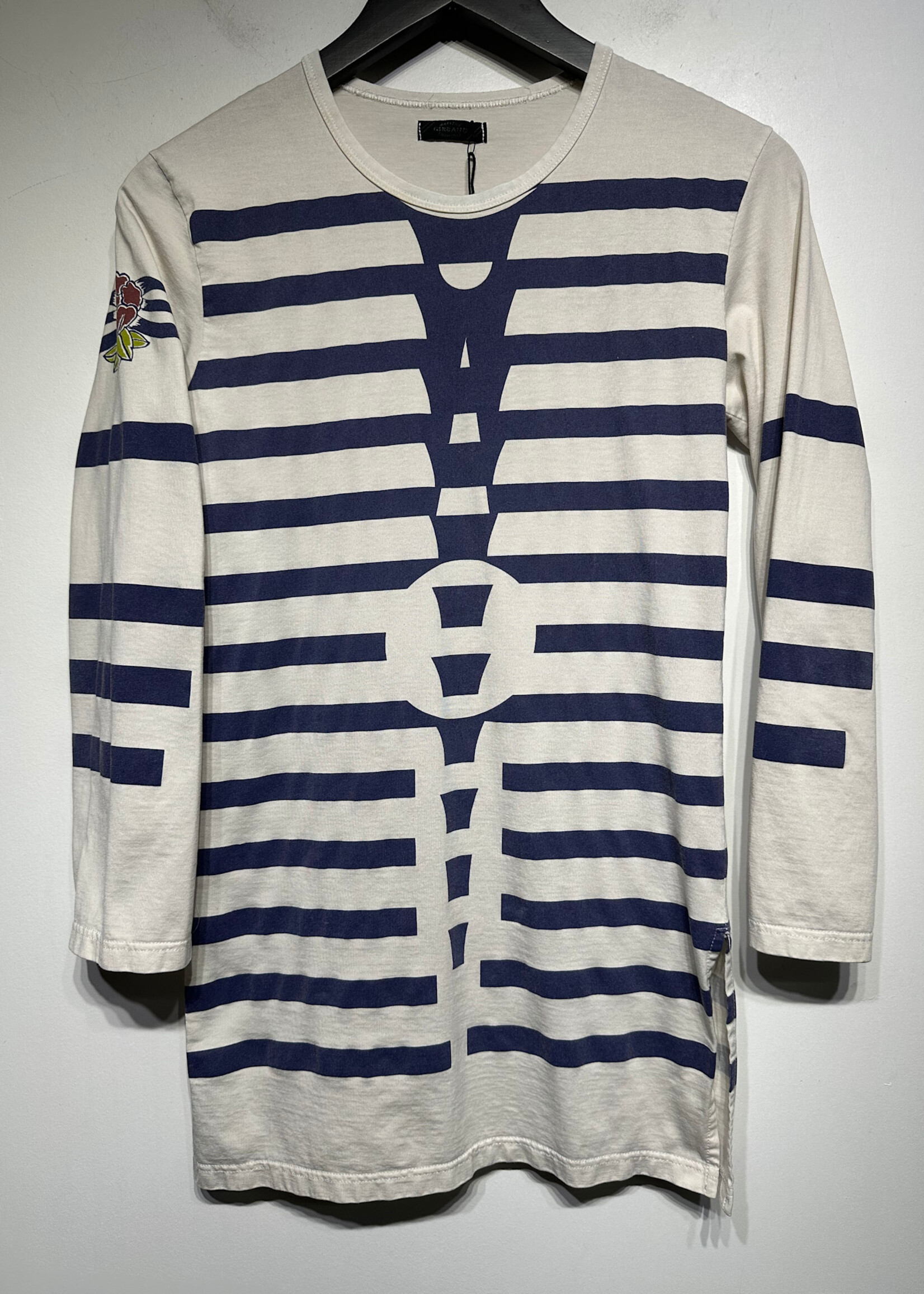 Girbaud White Blue Stripe LS XS