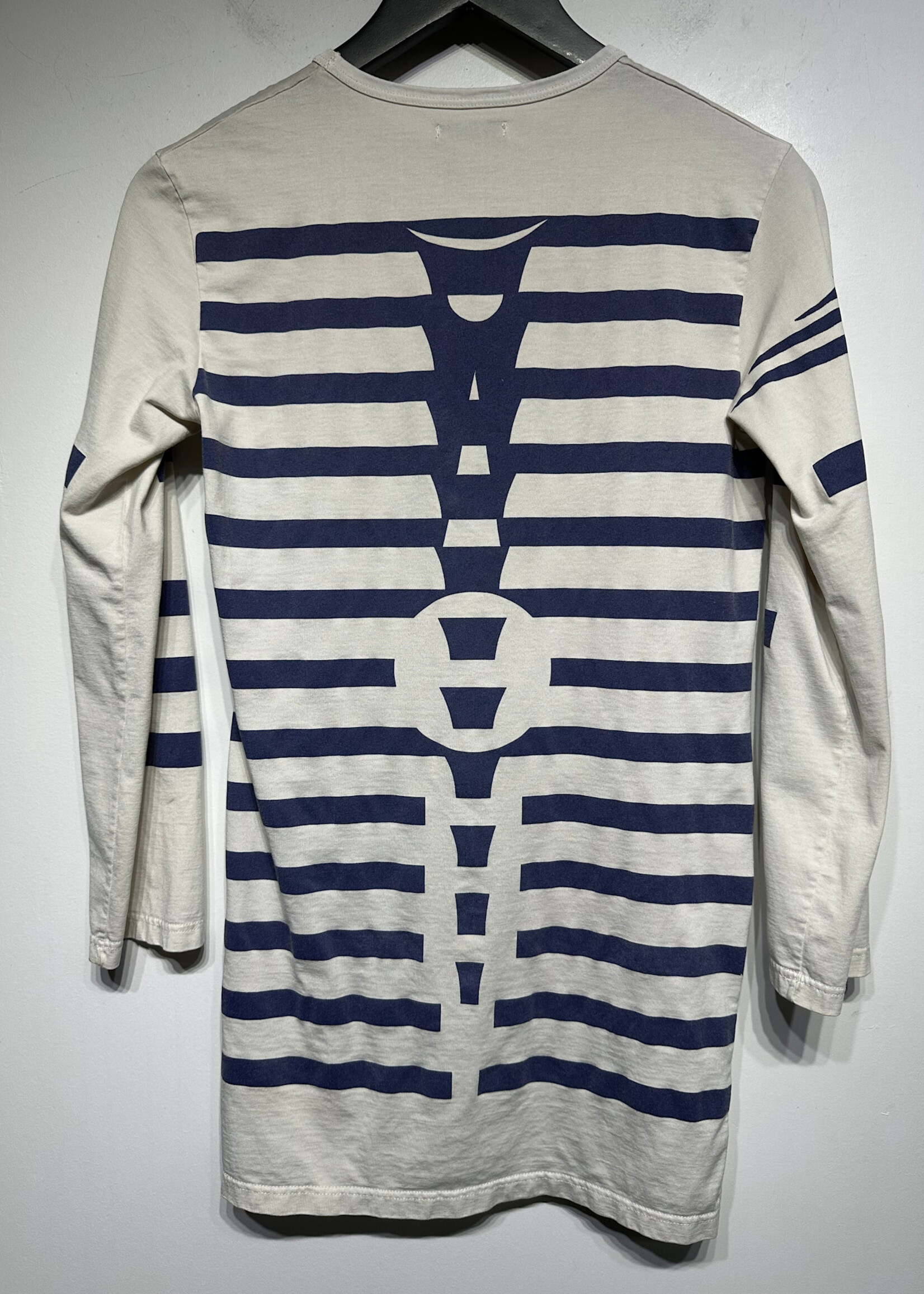 Girbaud White Blue Stripe LS XS