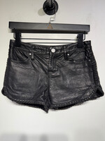 Blank NYC Black Leather Mini Shorts 24