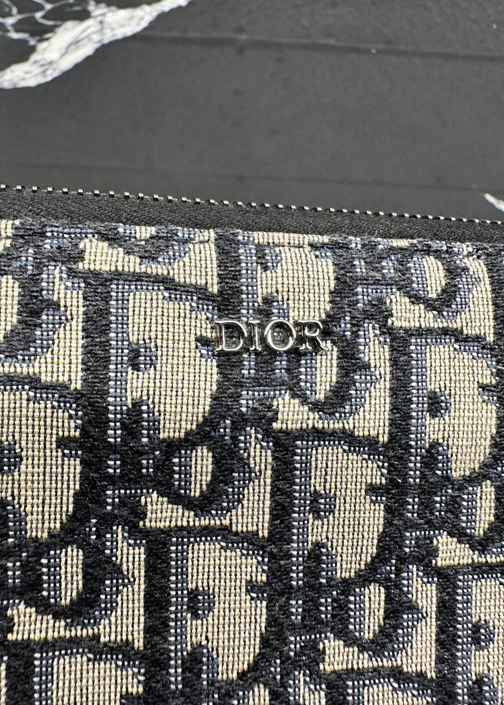 Dior Trotter Blue Zip Wallet
