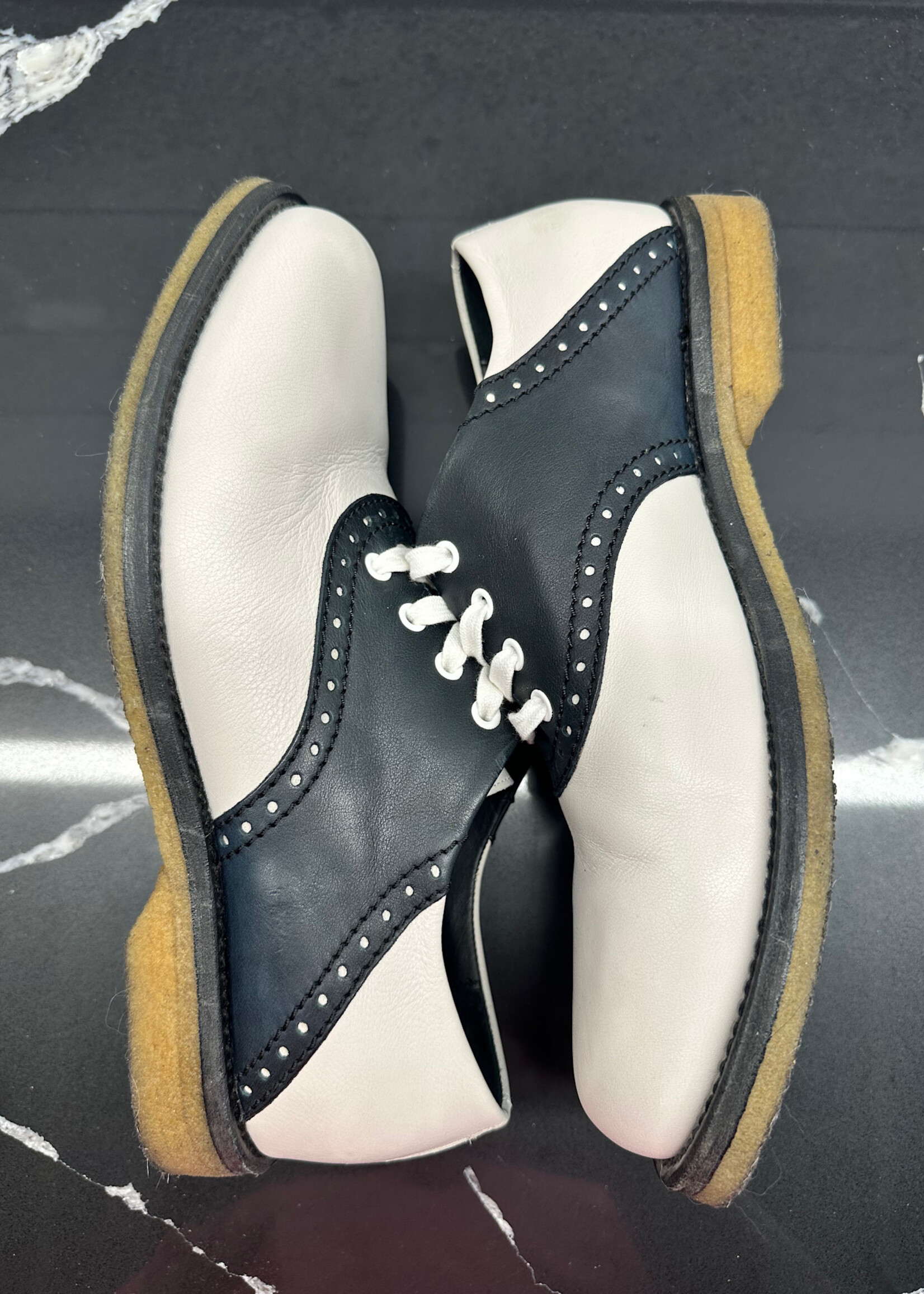 Bottega Veneta Leather Saddle Oxfords 43.10/Masc 10.5