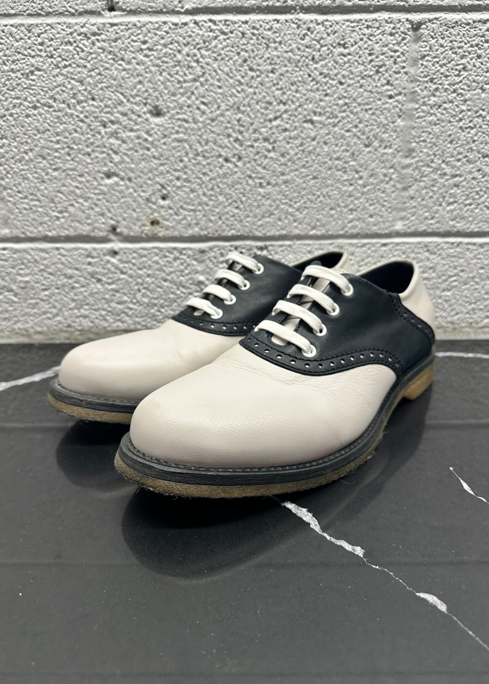 Bottega Veneta Leather Saddle Oxfords 43.10/Masc 10.5