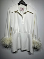 NWT Miscreants White Feather Sleeve Dress 12/L