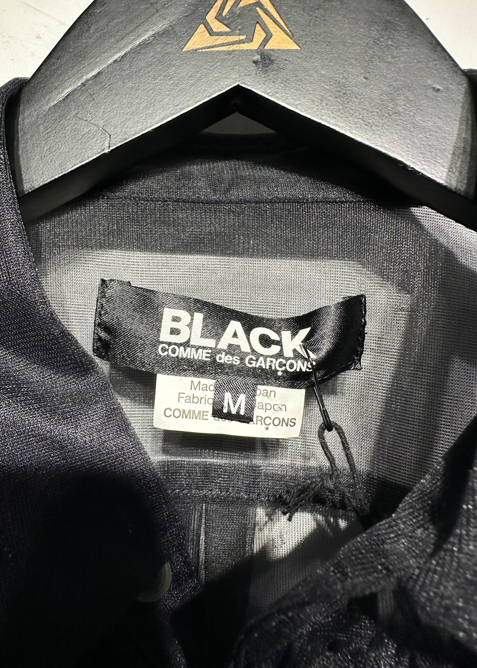 Black CDG Mesh Ruffle Blouse M