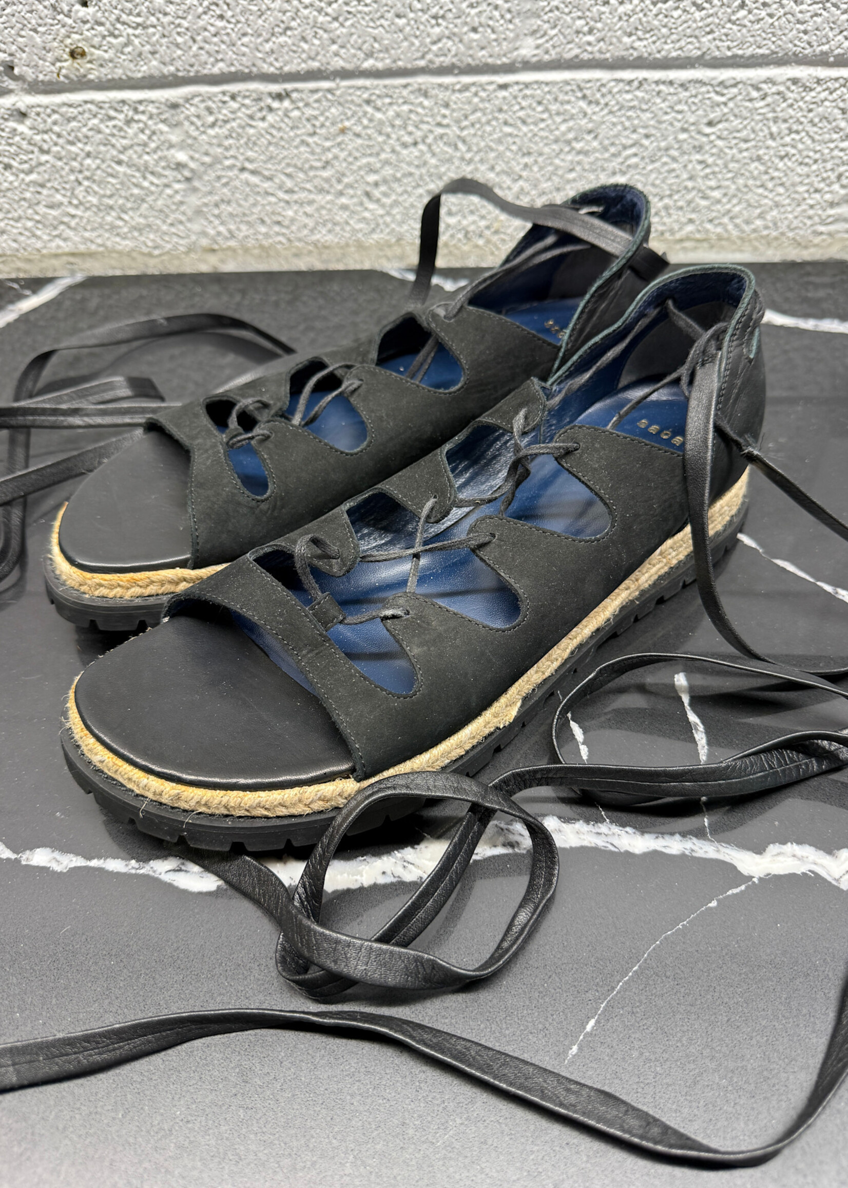Sacai Black Gladiator Sandals 41/Fem 10