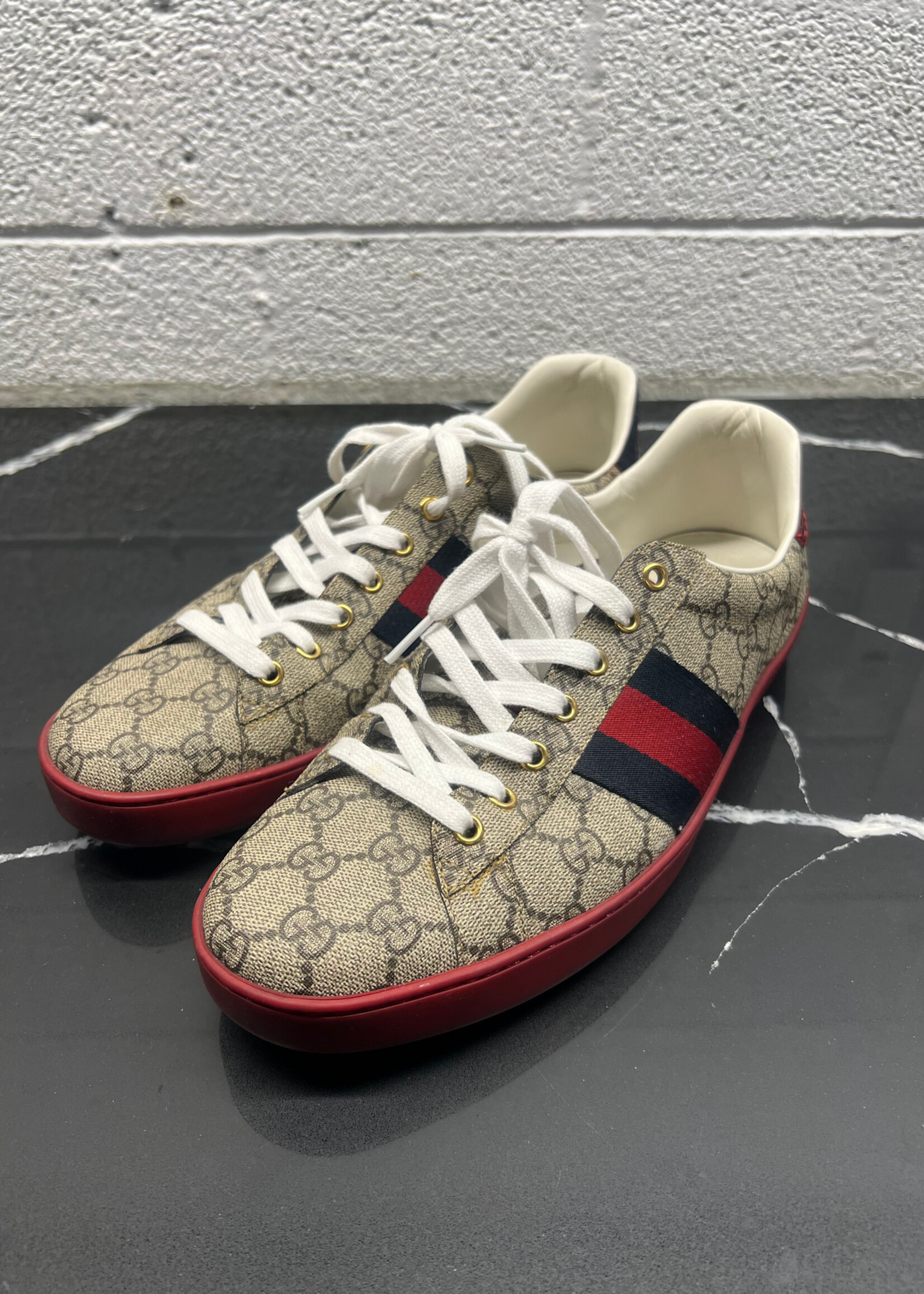 Gucci Ace Monogram Blue/Red Stripe 11