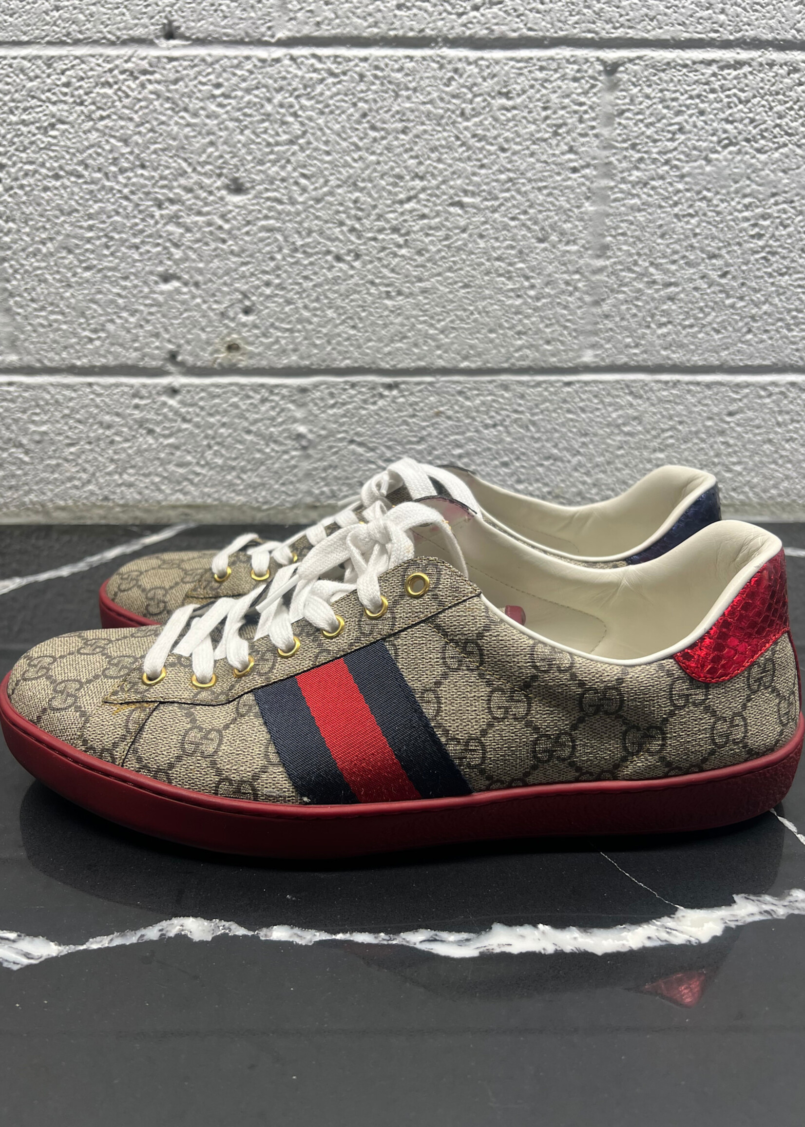Gucci Ace Monogram Blue/Red Stripe 11