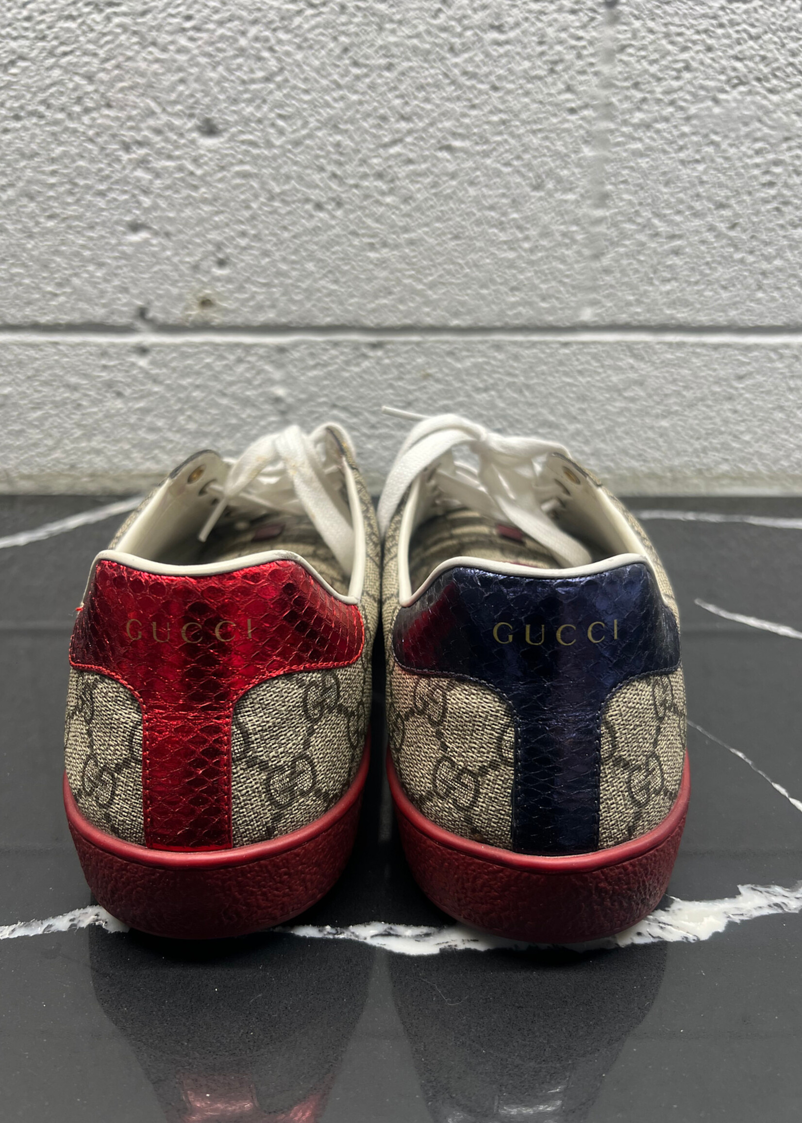 Gucci Ace Monogram Blue/Red Stripe 11