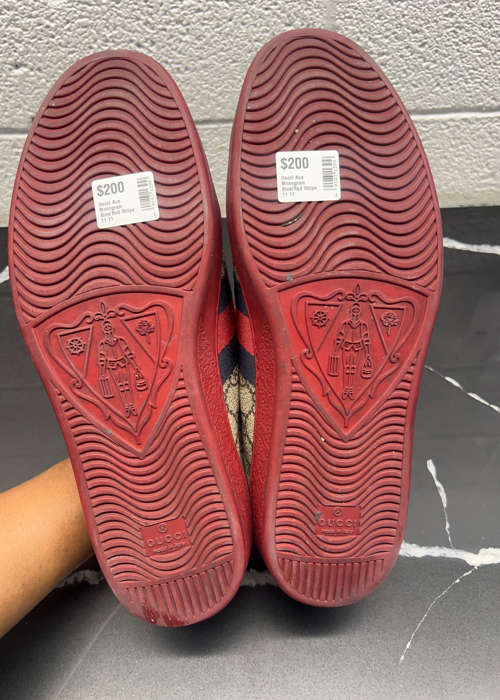 Gucci Ace Monogram Blue/Red Stripe 11