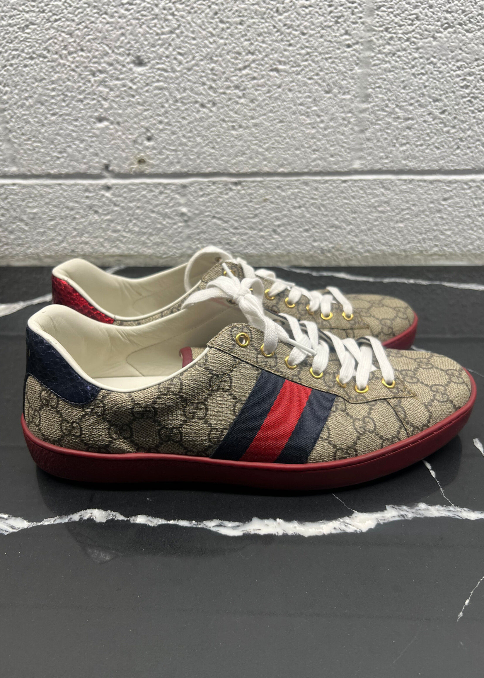 Gucci Ace Monogram Blue/Red Stripe 11