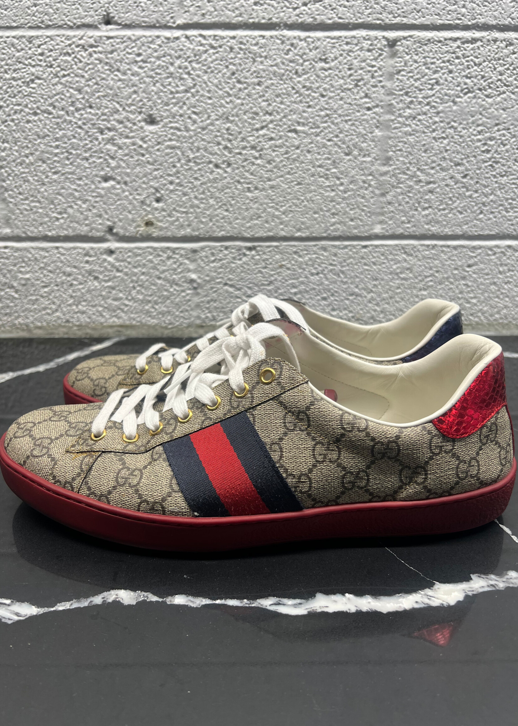 Gucci Ace Monogram Blue/Red Stripe 11