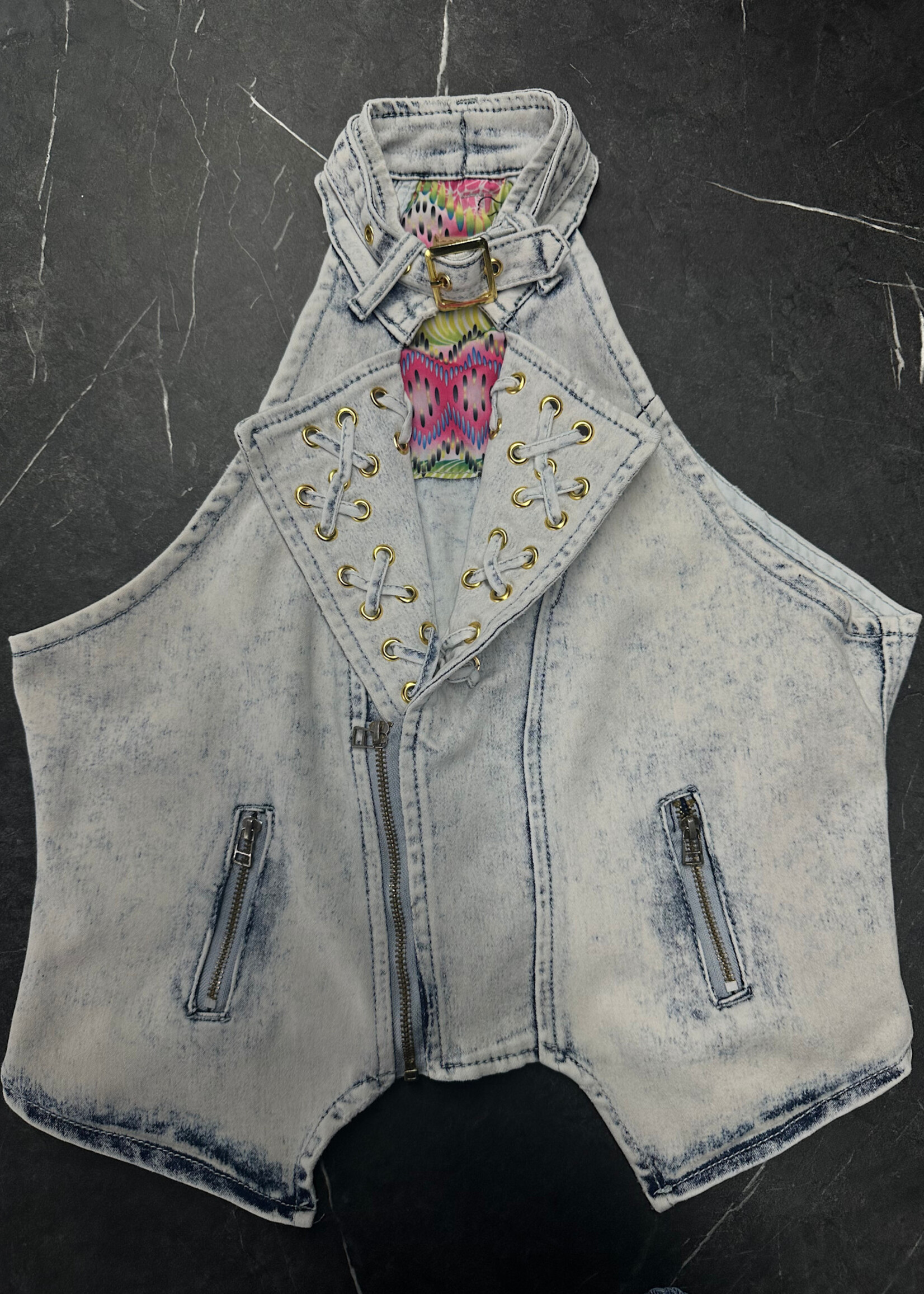 Paprazzi Acid Wash Vest Top M/L