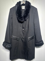 Nebiani Black Trim Faux Fur Jacket L