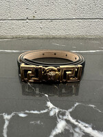 Versace Black Leather Mini Belt