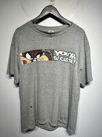 Looney Tunes Vintage Taz Too Close Grey Tee L