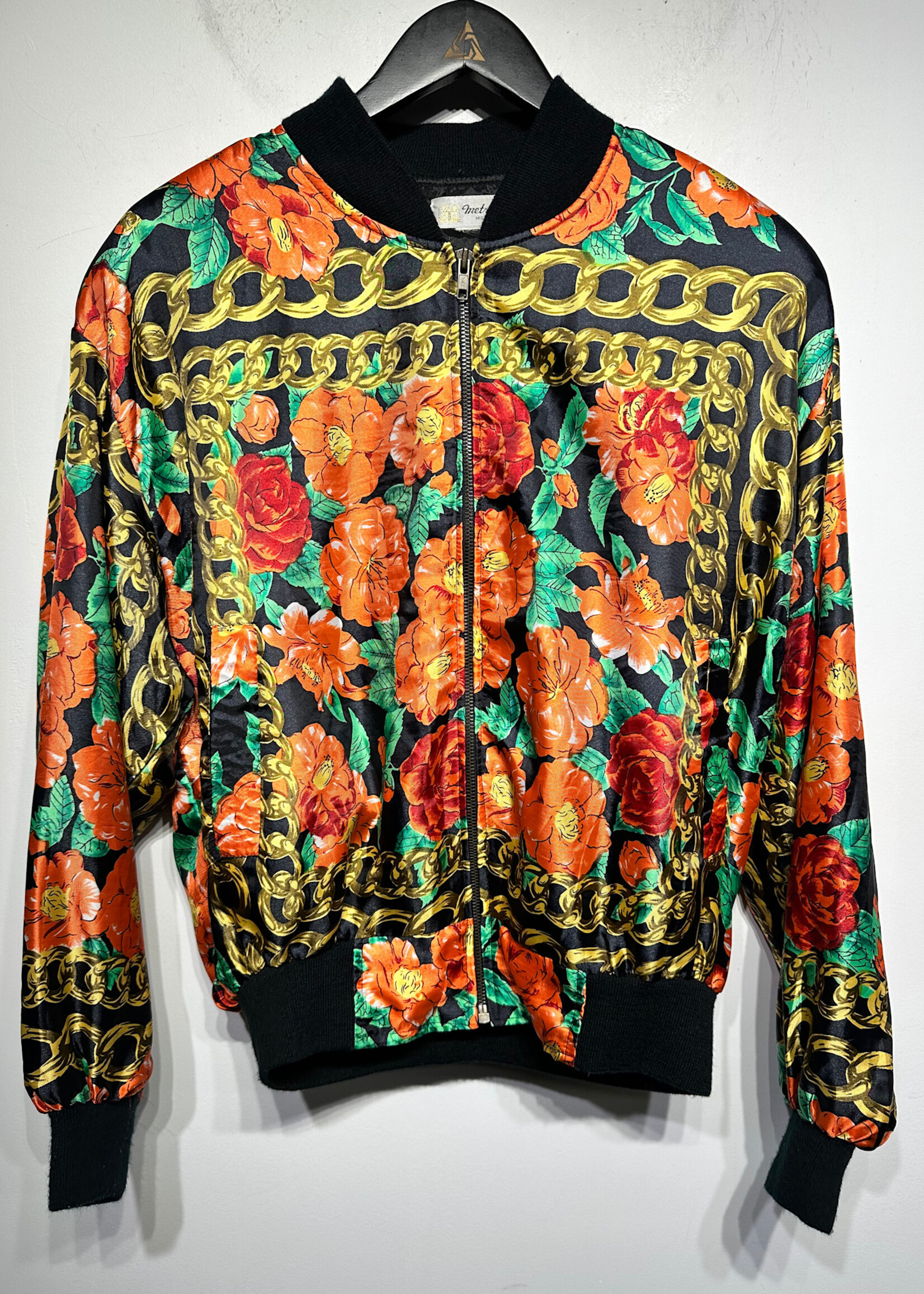 Metro Floral Chain Bomber Jacket Fem L