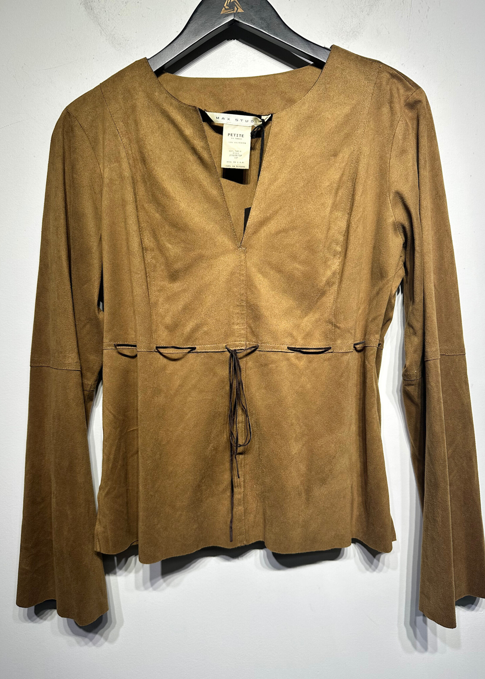 Max Studio Faux Suede Bell Sleeve PL