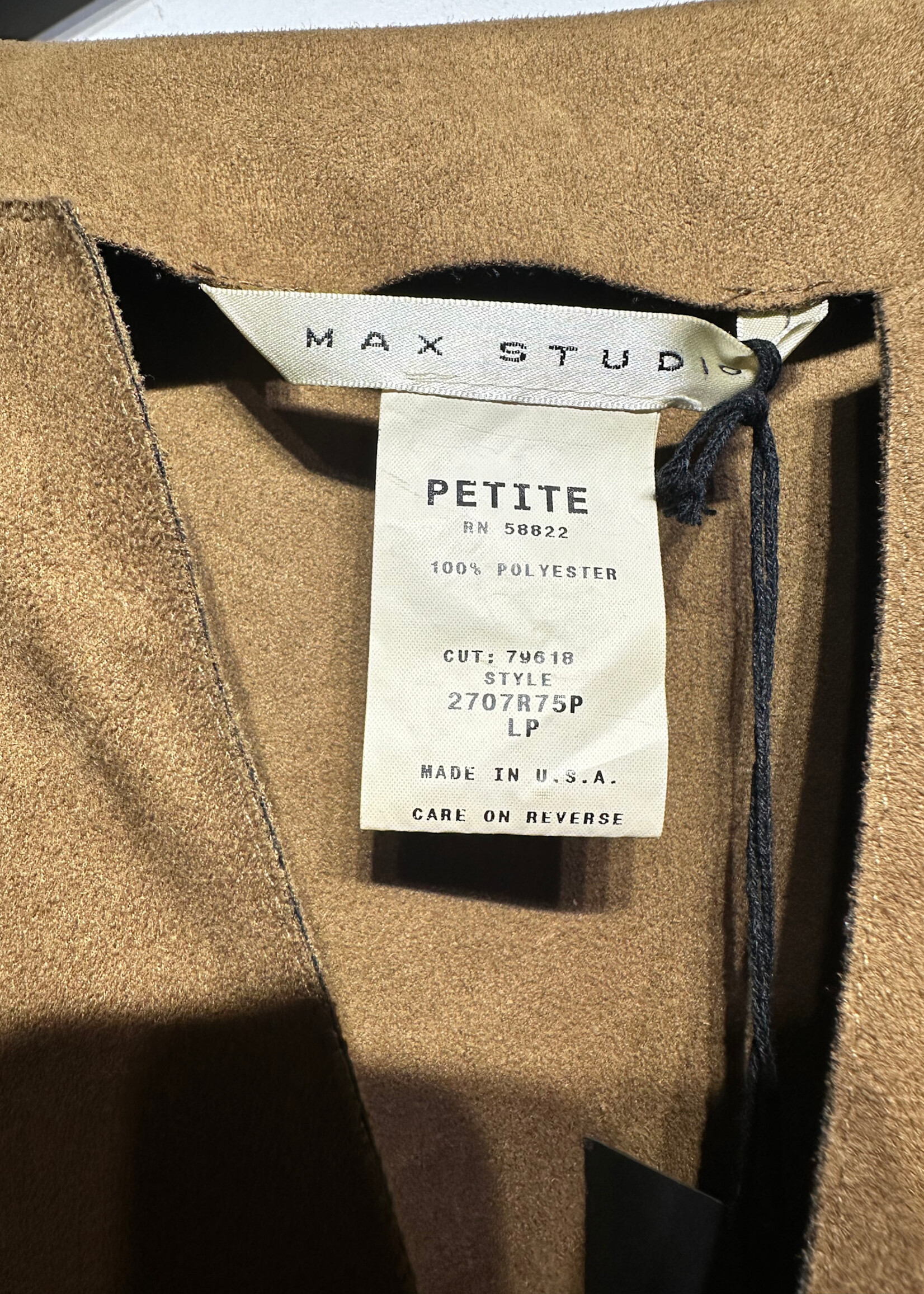 Max Studio Faux Suede Bell Sleeve PL