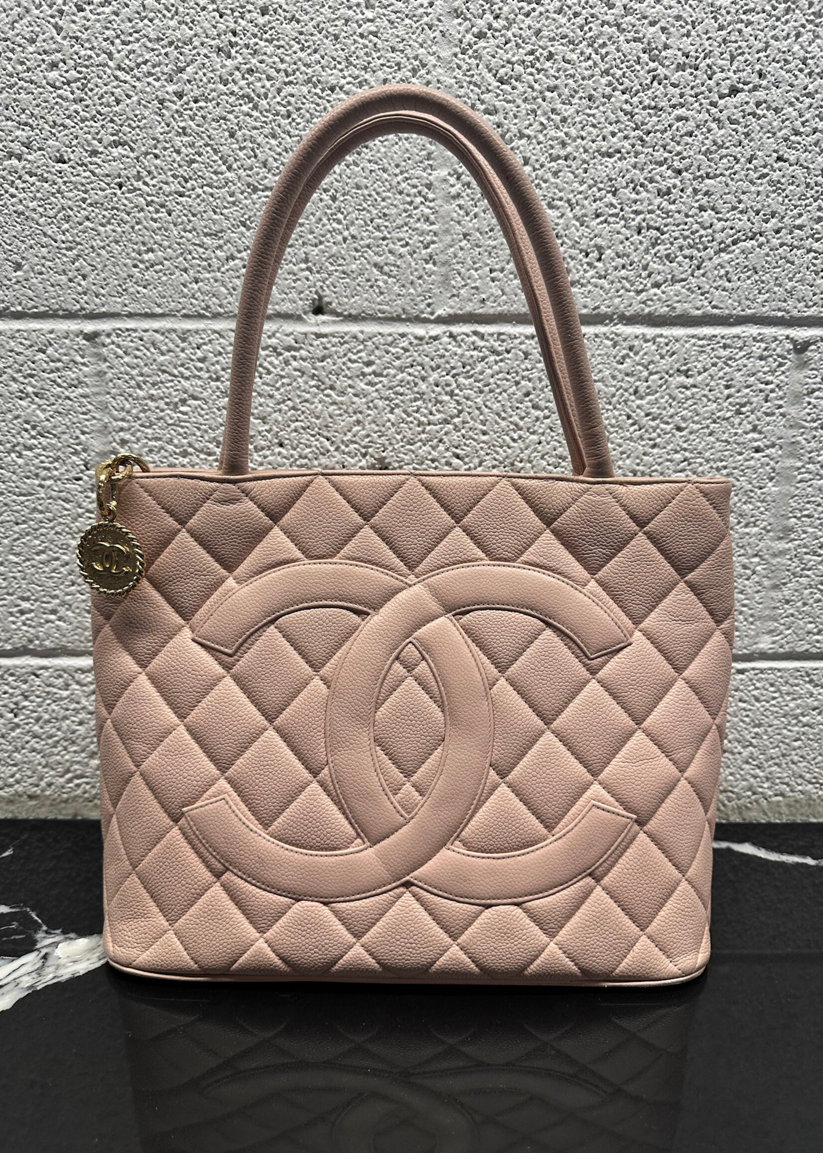 Chanel Vintage Caviar Leather Medallion Tote OS