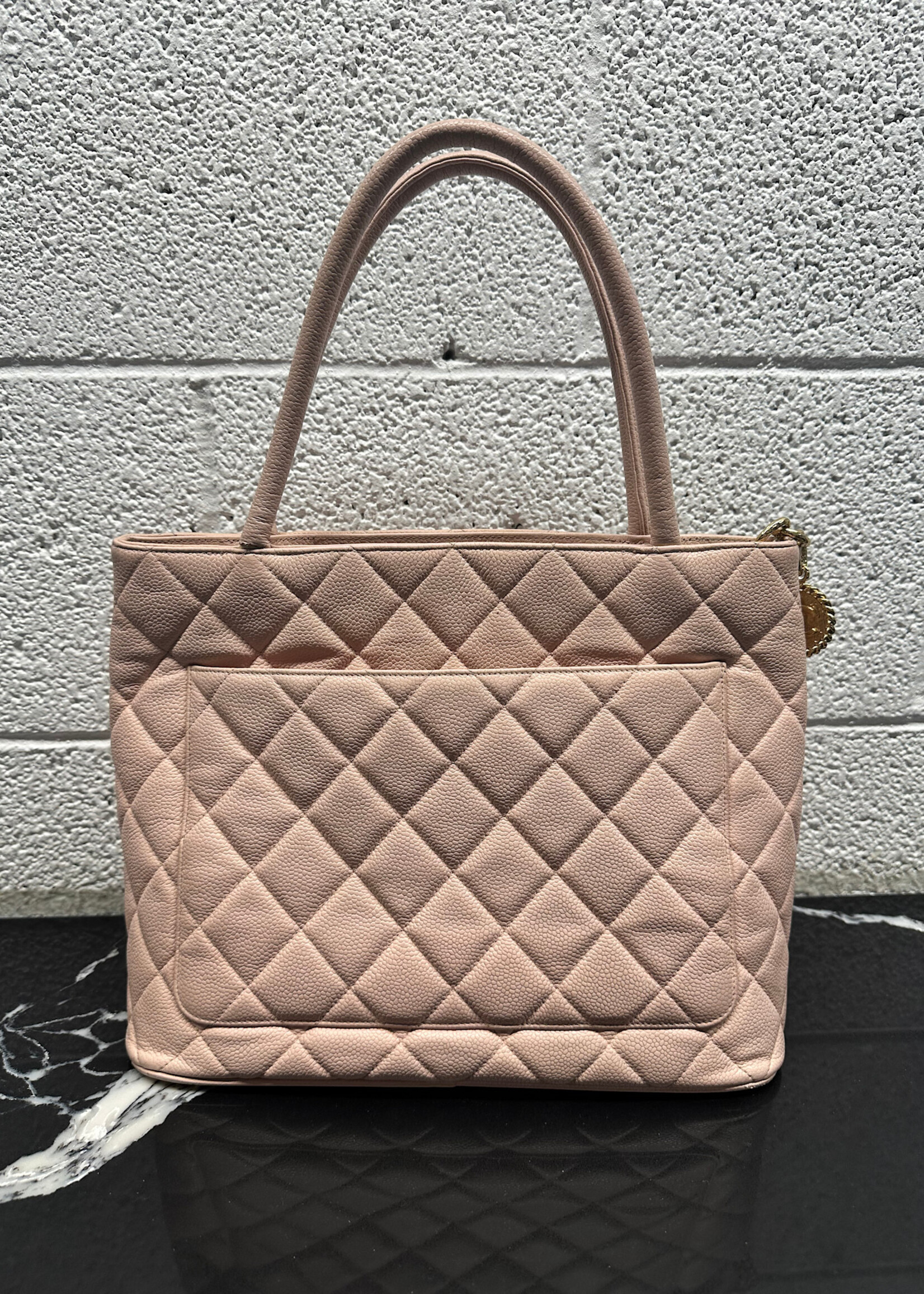 Chanel Vintage Caviar Leather Medallion Tote OS