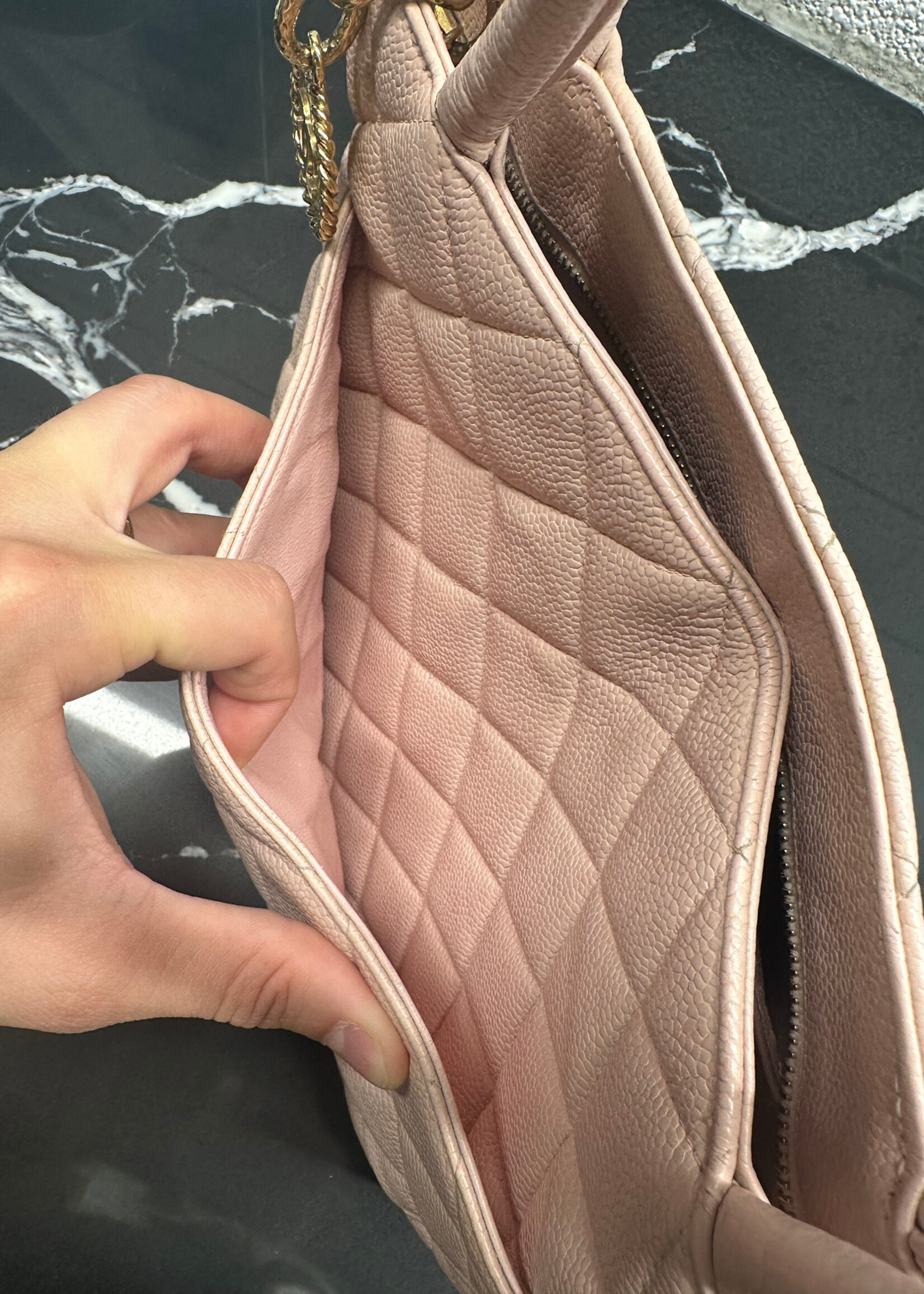 Chanel Vintage Caviar Leather Medallion Tote OS