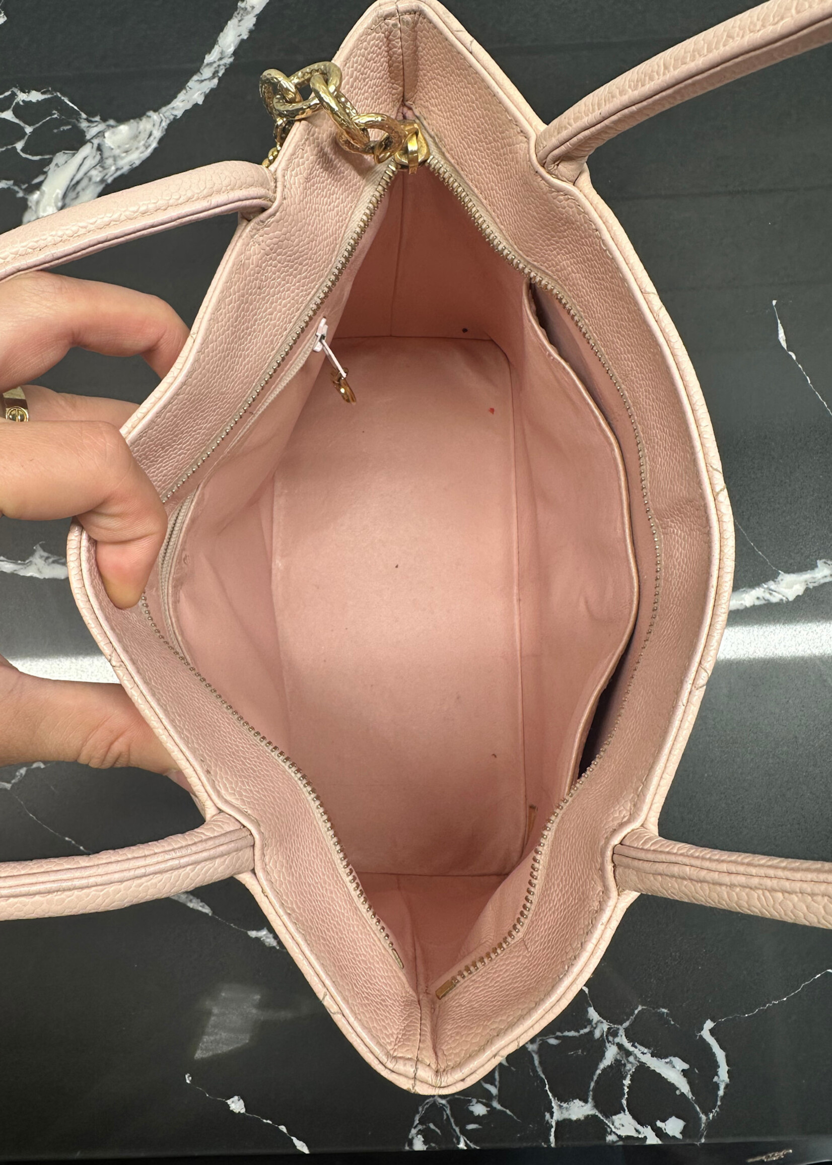 Chanel Vintage Caviar Leather Medallion Tote OS