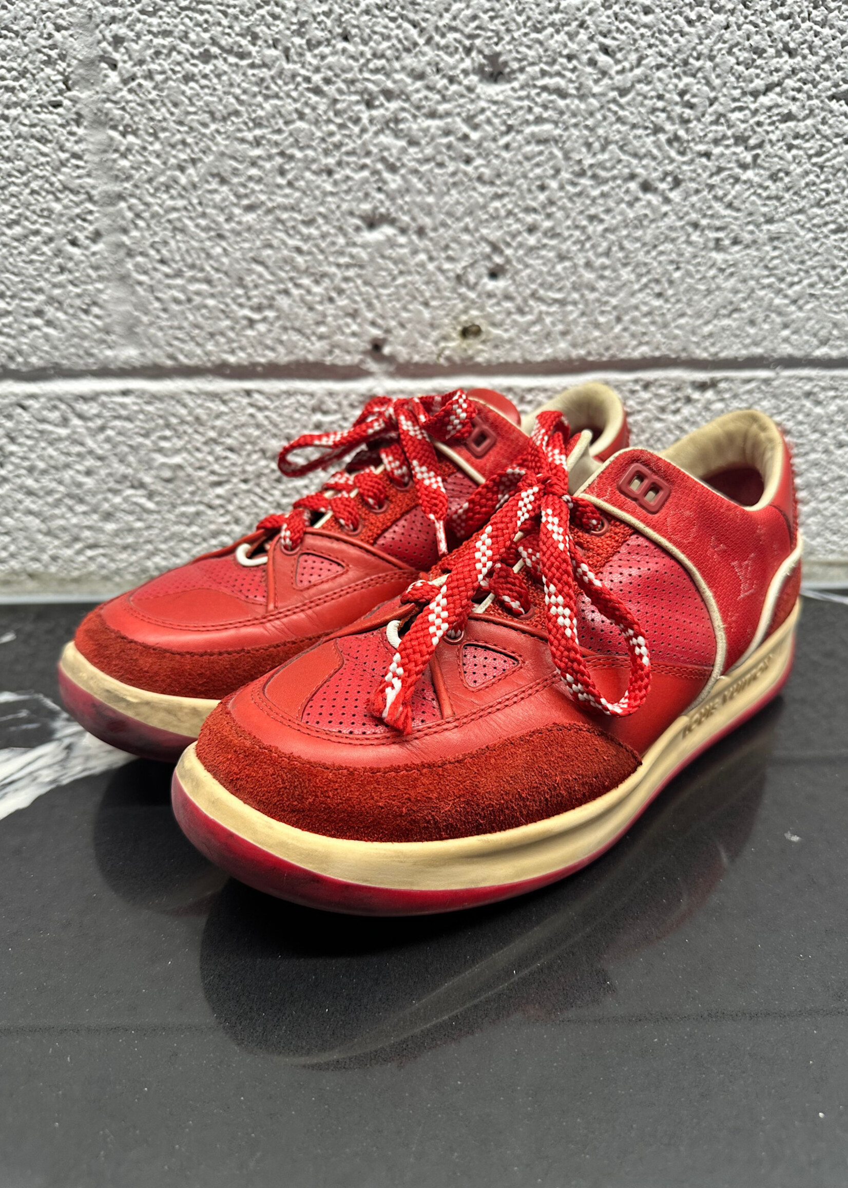 Louis Vuitton Red Leather Trainers 37.5/7