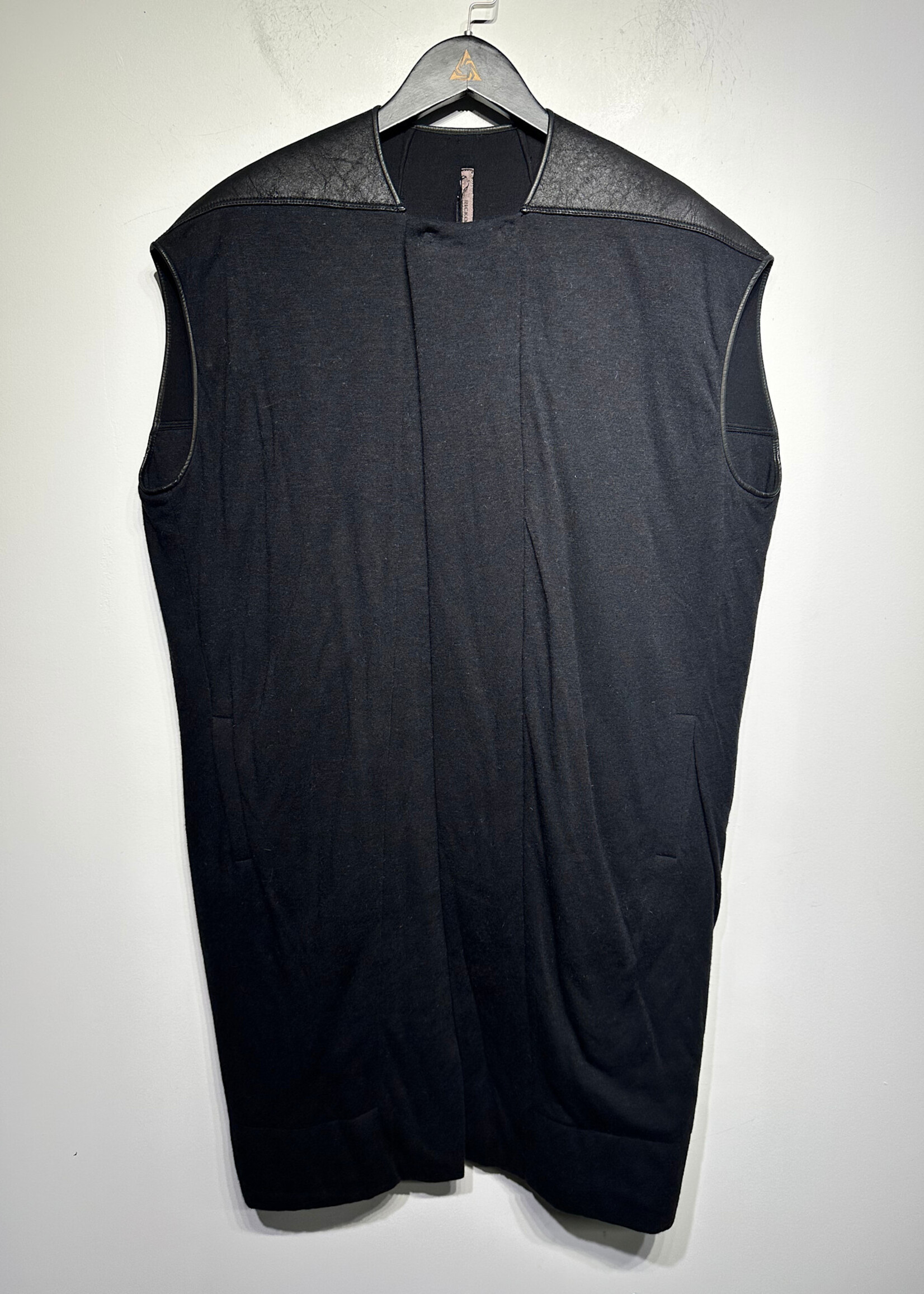Rick Owens Lililes Black Leather Tank Vest M