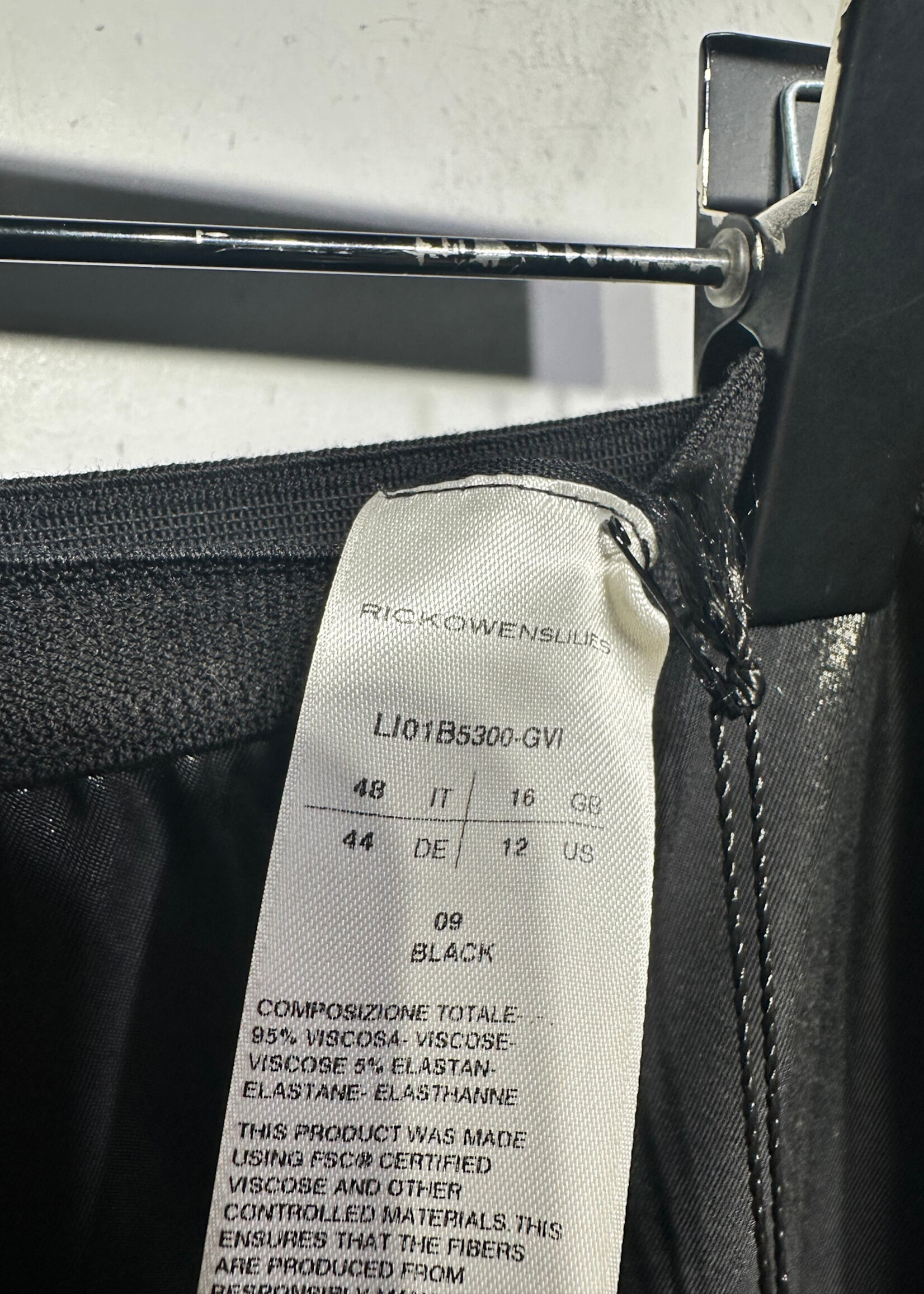 NWT Rick Owens Lilies Black Skirt Fem 32