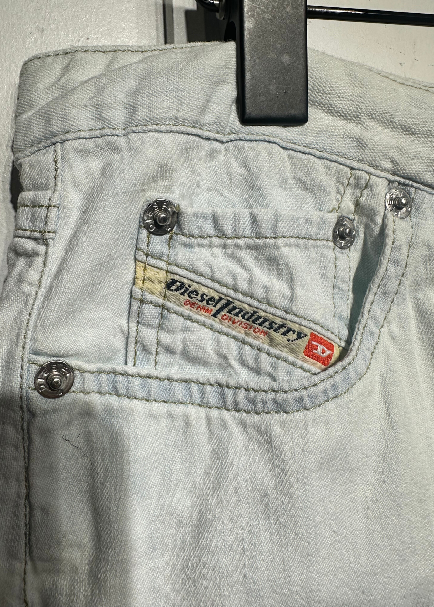 Diesel Bleached Denim Side Slit Skirt 30