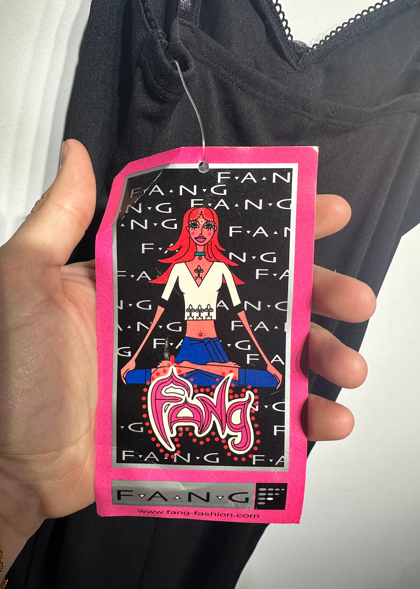 NWT Fang Black Maxi Strap Dress L