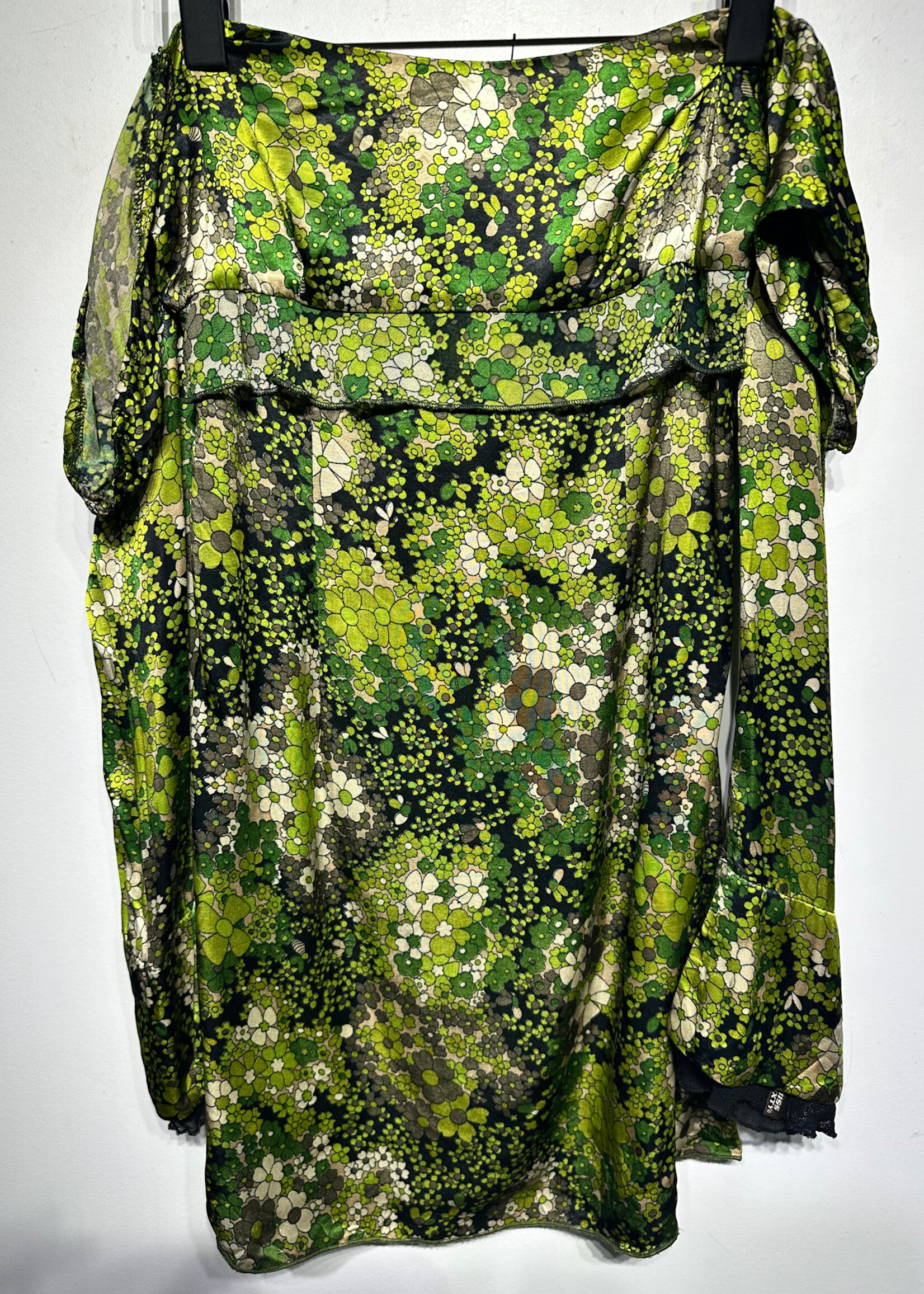 Miss Sixty Green Off Shoulder Dress M