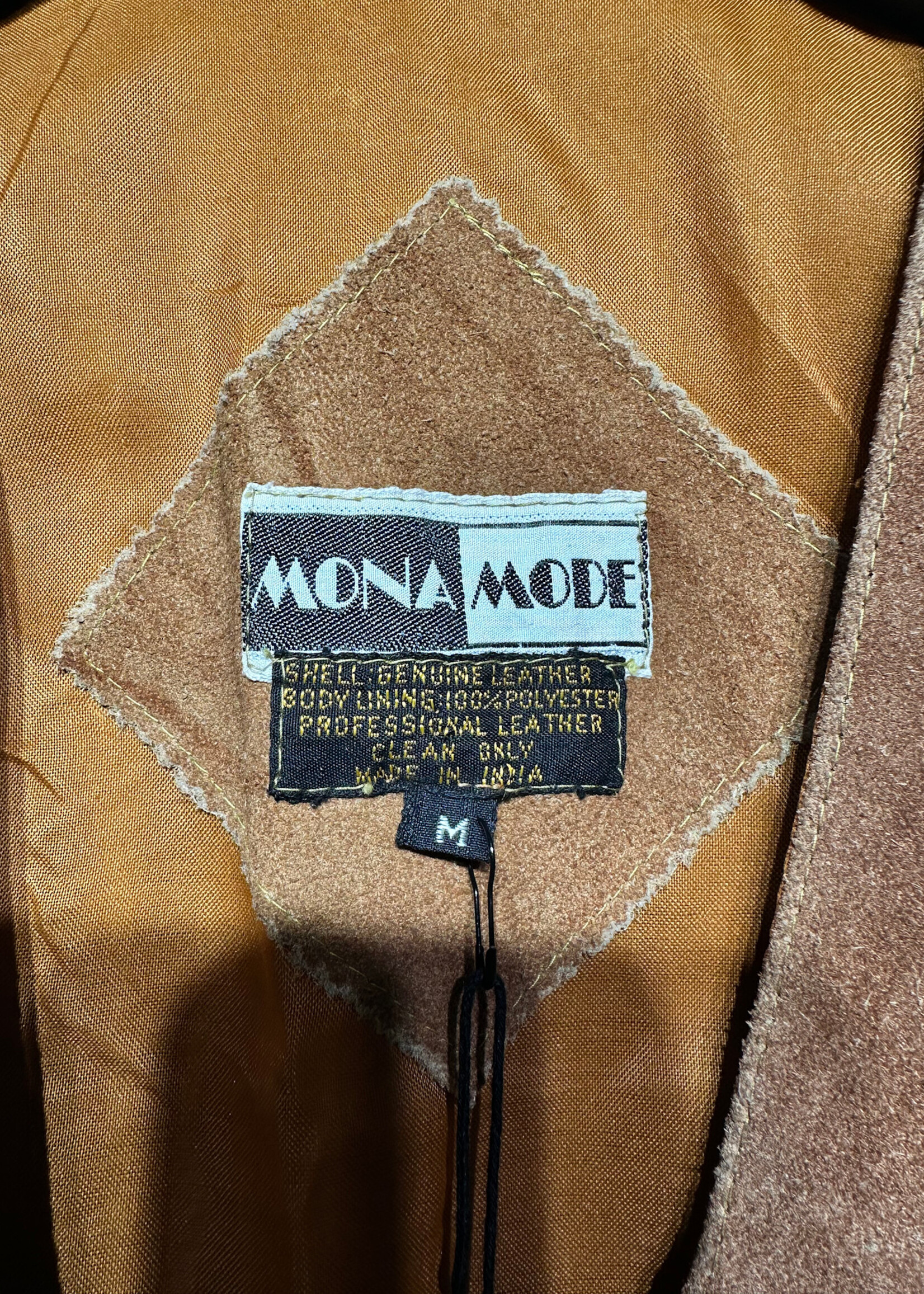 Mona Mode Vintage Suede Fringe Vest Fem M