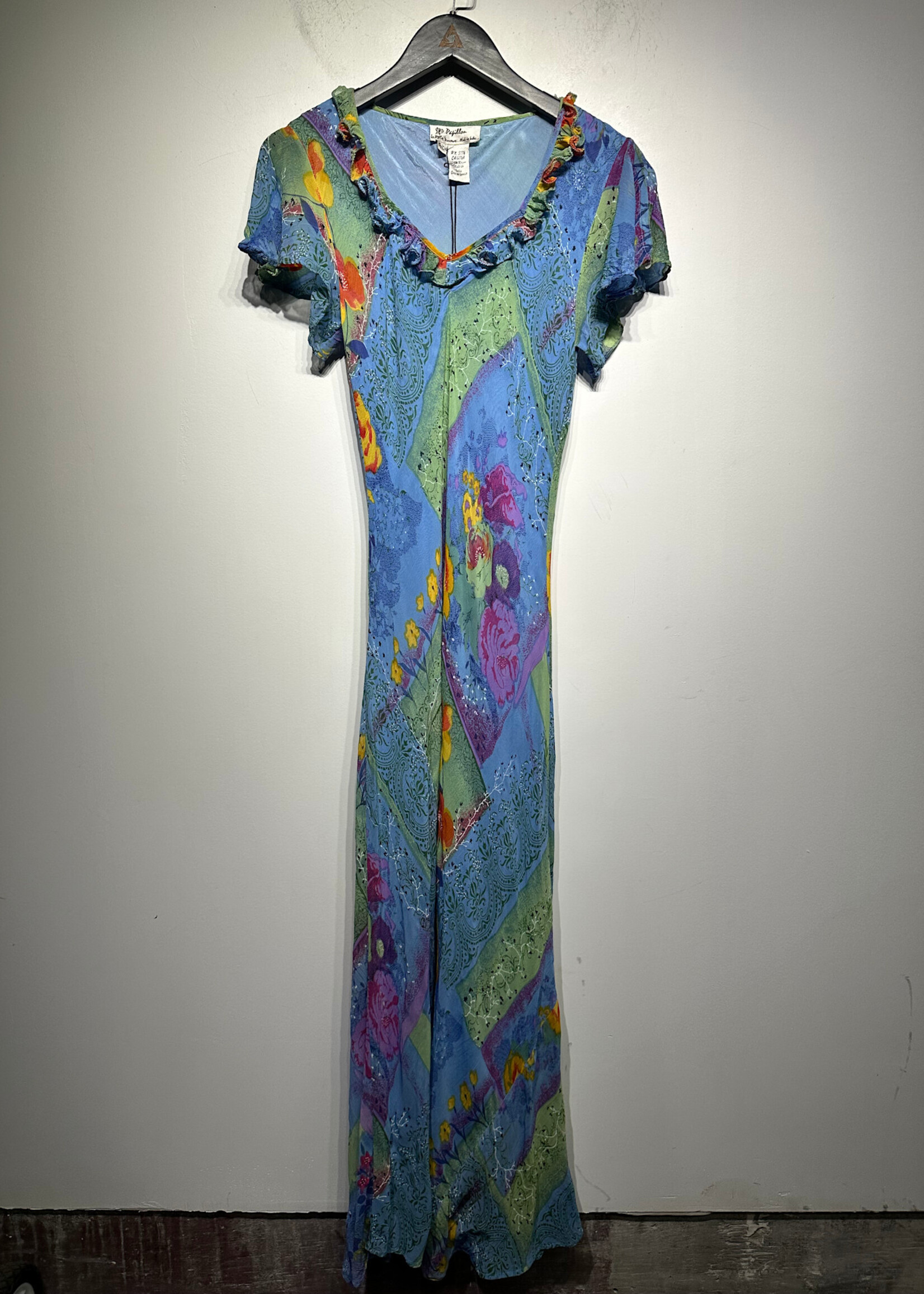 Papillion Vintage Multicolor Floral Maxi Dress S