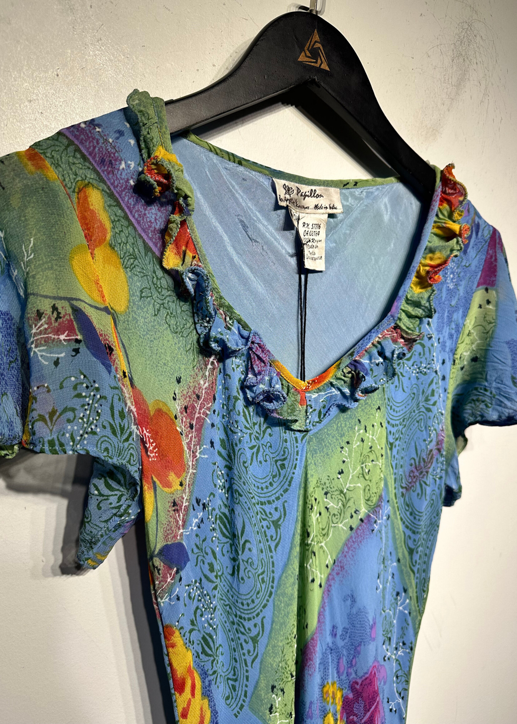 Papillion Vintage Multicolor Floral Maxi Dress S