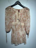 No Label Y2K Pink Floral Sheer Cover Up Top S
