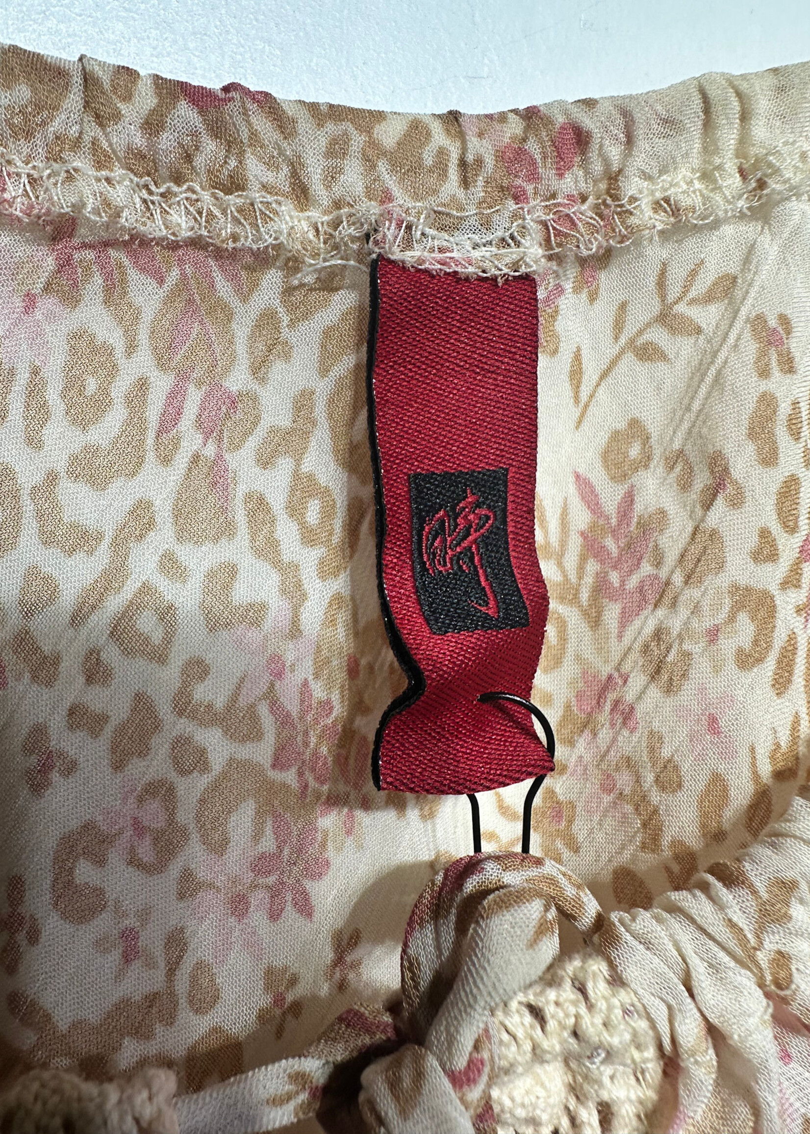 No Label Y2K Pink Floral Sheer Cover Up Top S