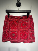 Zoey Beth Red Paisley Front Tie Skirt Fem 30"