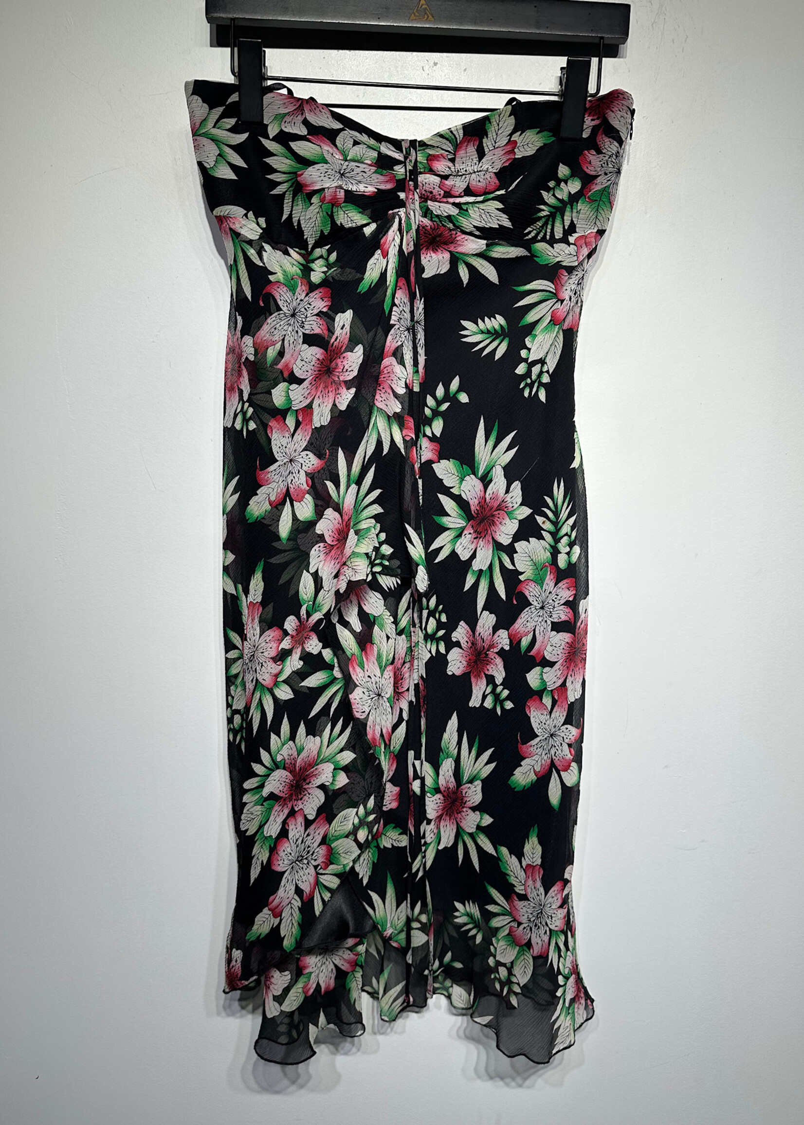 Laundry Vintage Pink Green Black Dress 4/XS
