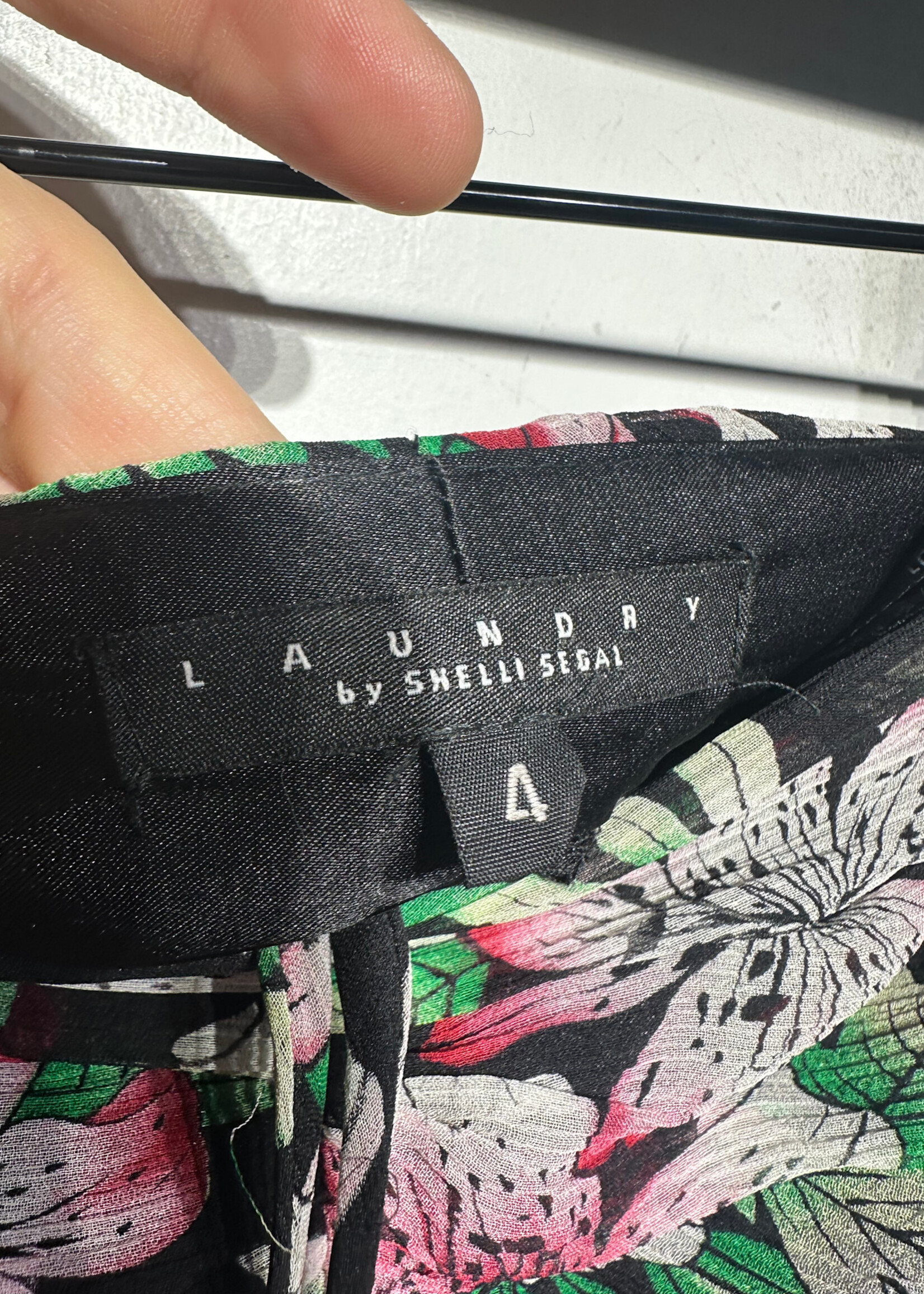 Laundry Vintage Pink Green Black Dress 4/XS